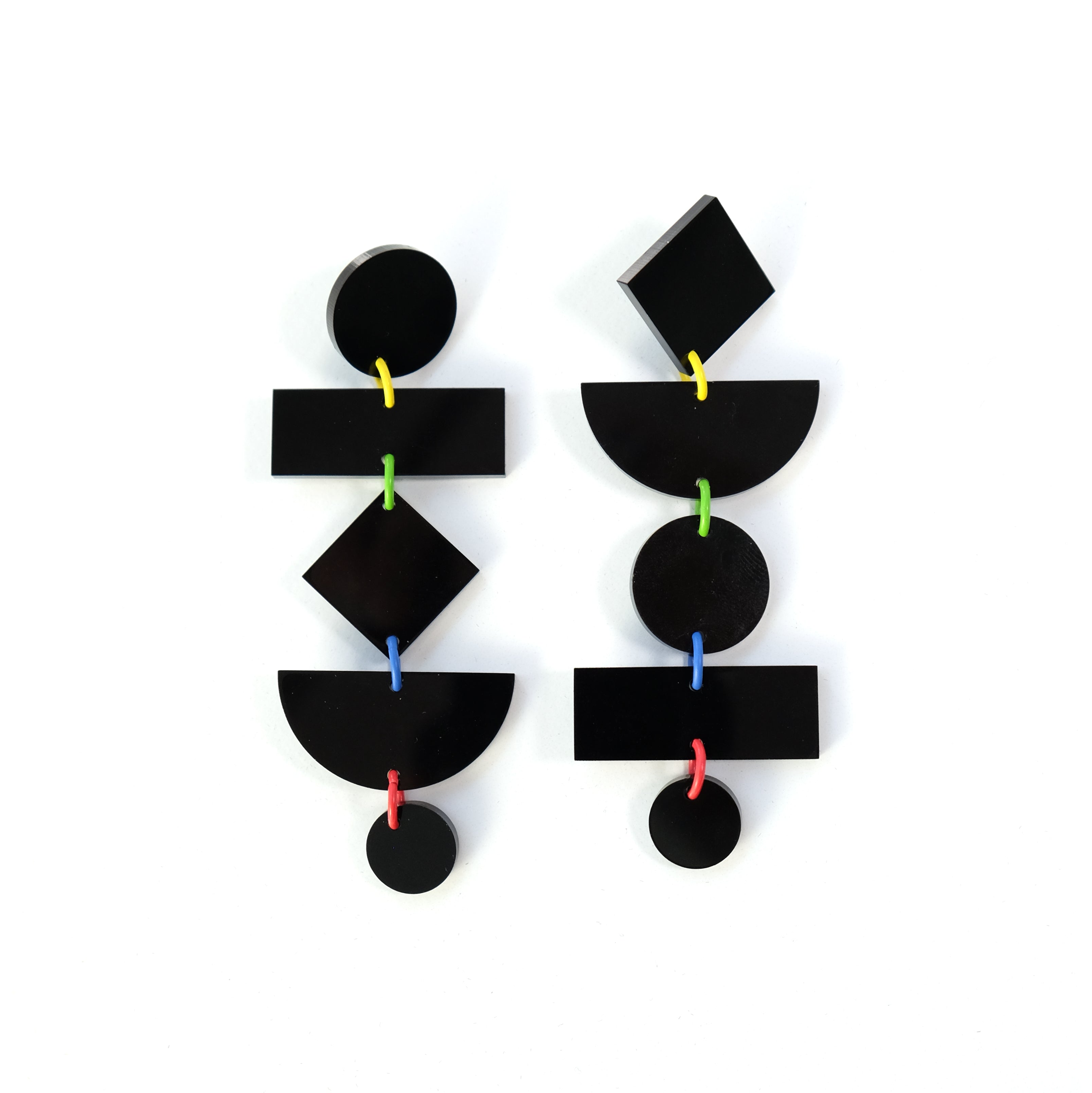 By Chavelli Women's Geometric Dangly Statement Earrings In Black