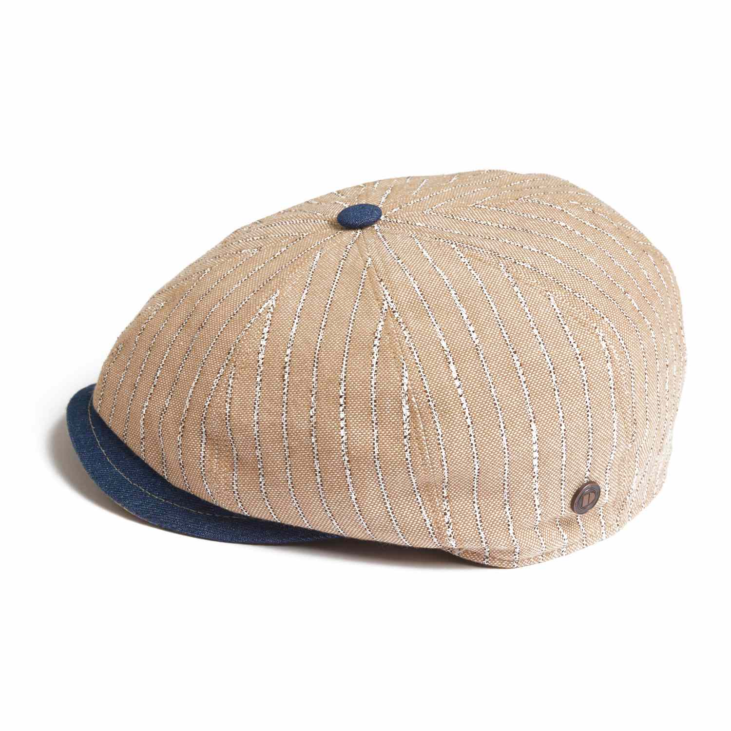 Lloyd Stripe Peaked Summer Italian Linen Bakerboy Newsboy  display picture 1