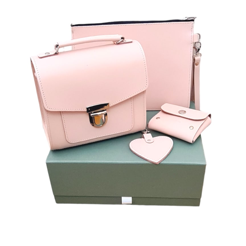 Women’s Pink / Purple Handmade Leather Sugarcube Plus Collection Gift Set - Cherry Blossom One Size Zatchels