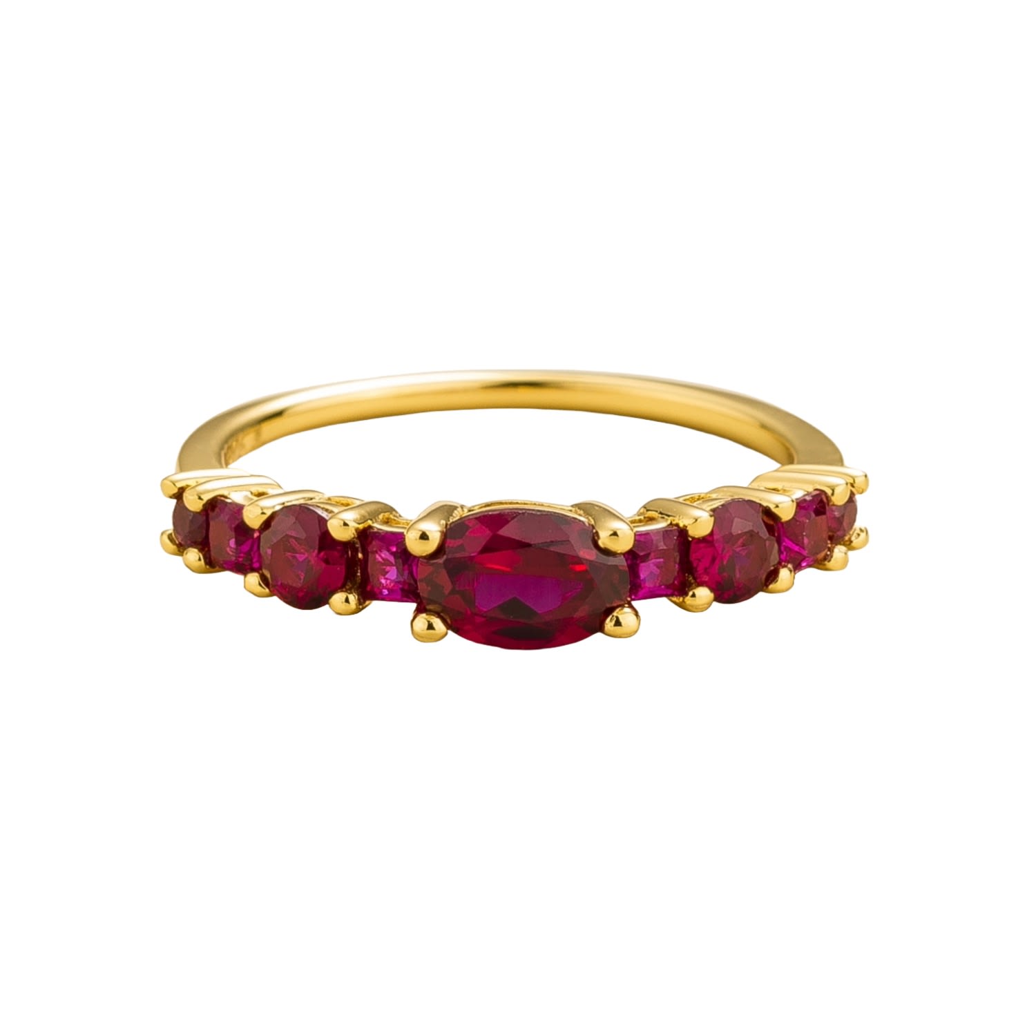 Women’s Red / Gold Petra Ring In Ruby Set In Gold Juvetti