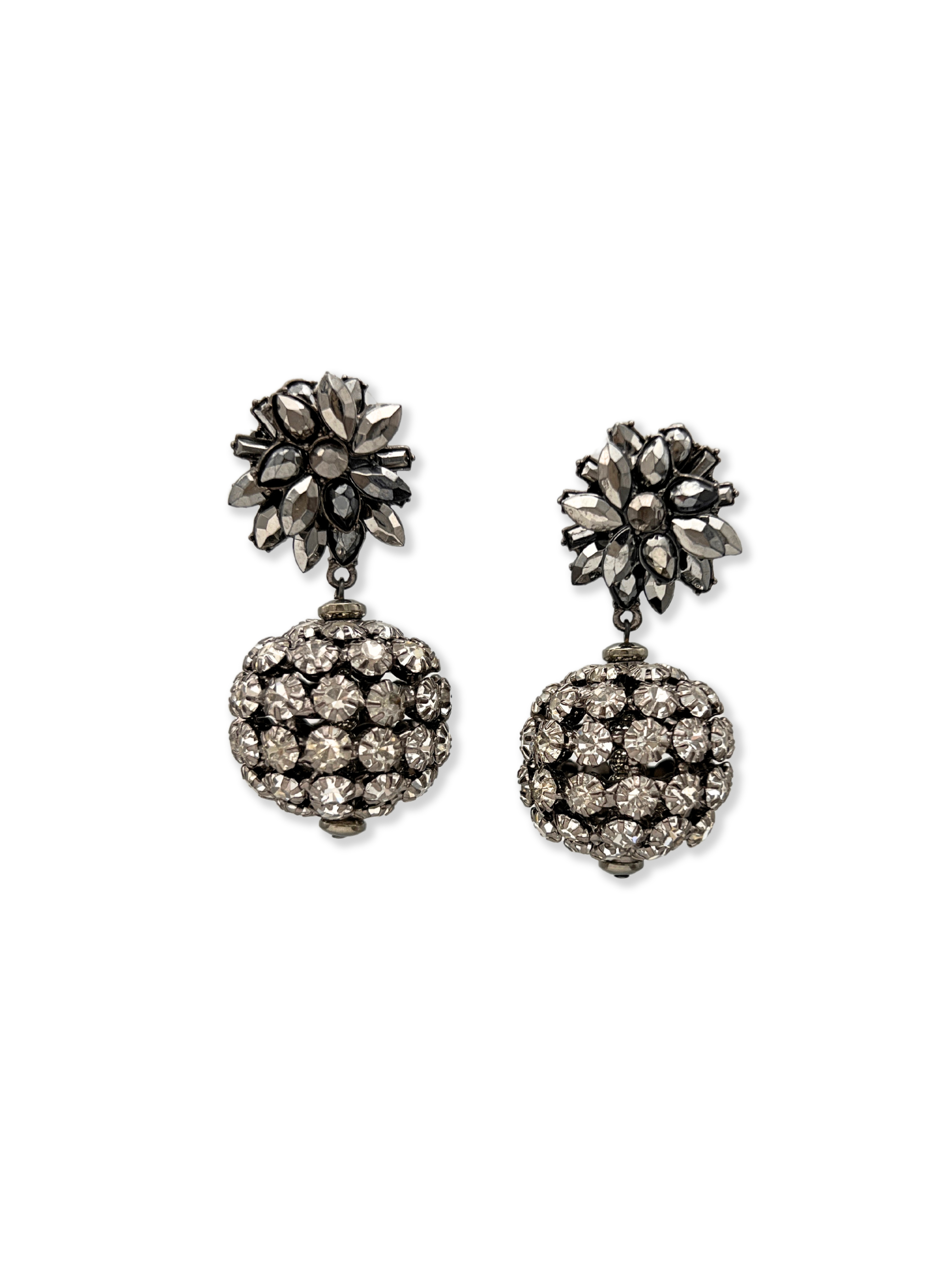 Jaredjamin Women's Silver Sparkling Bloom Earrings