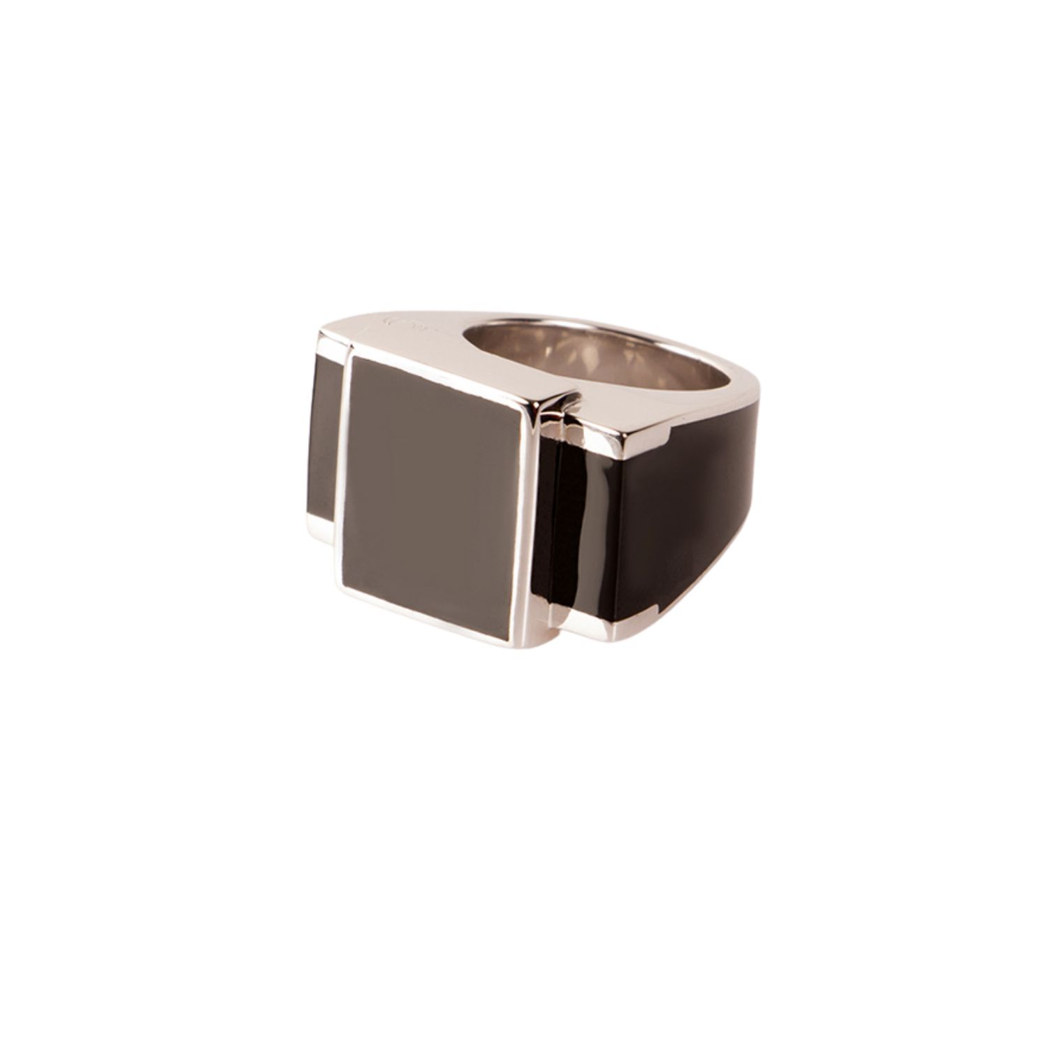 The Rose Women's Black Bague One – Silver Sculptural Ring Unisex In Black