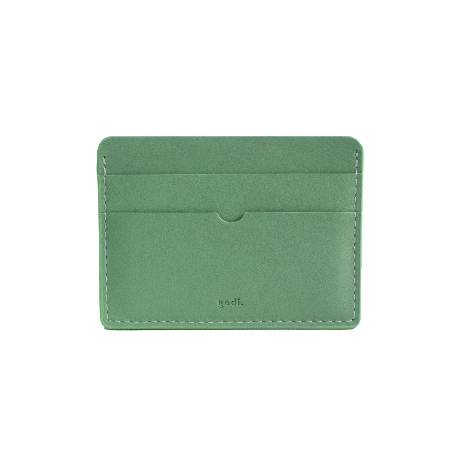 Handmade Leather Card Case - Sea Green | godi. | Wolf & Badger