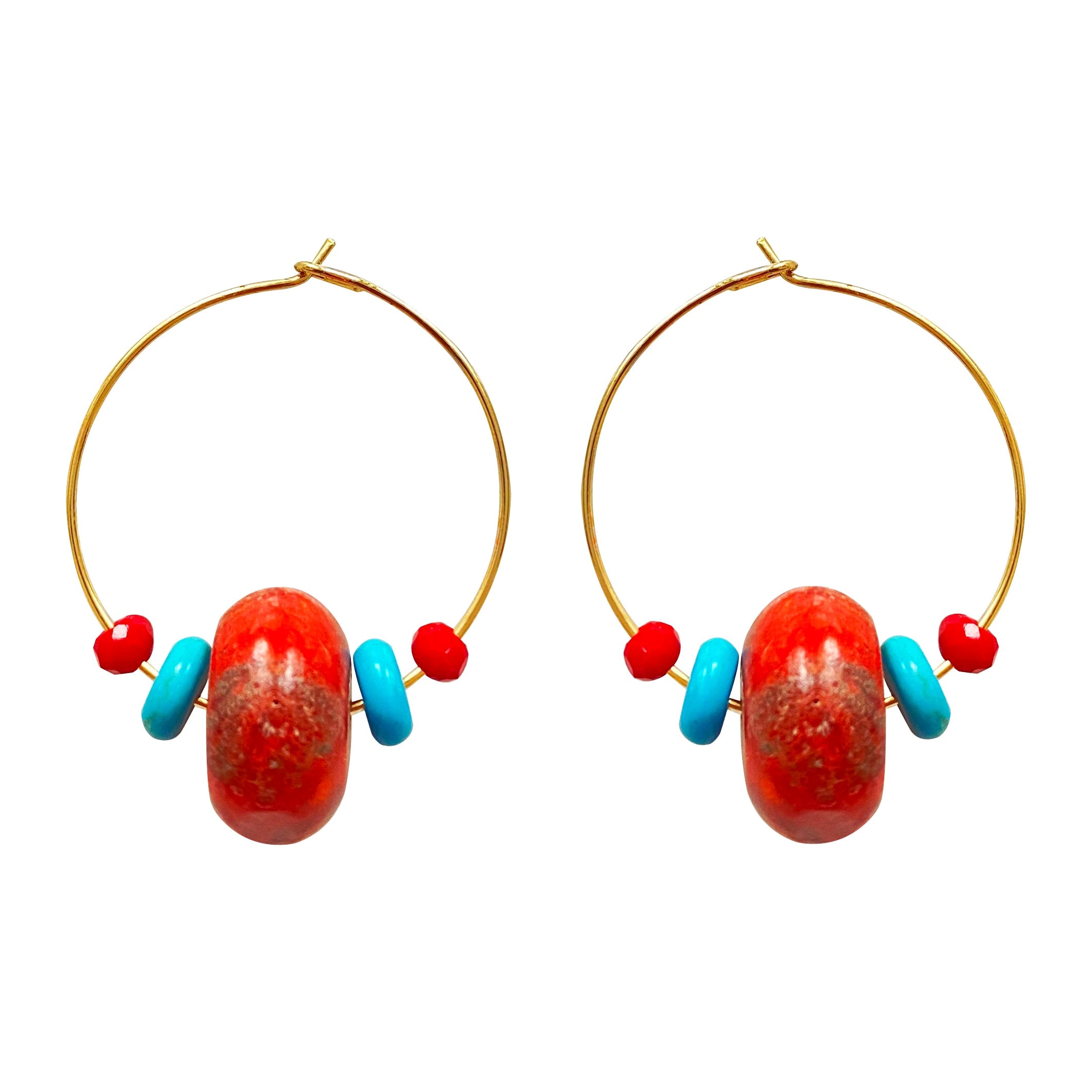 Smilla Brav Women's Gold / Blue / Red Earrings Midyat In Multi