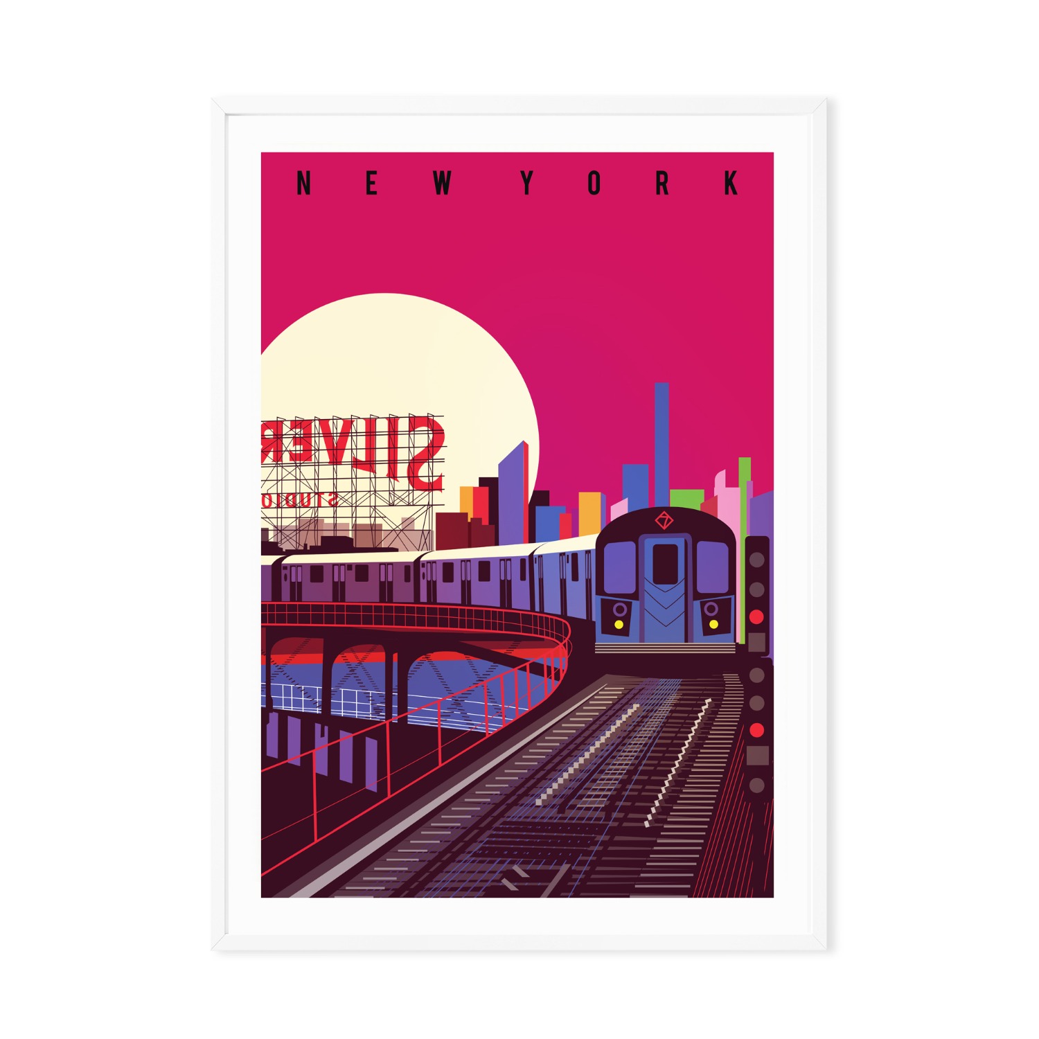 New York City Subway Illustrated Art Print A3 297 X 420Mm Eye for London Prints