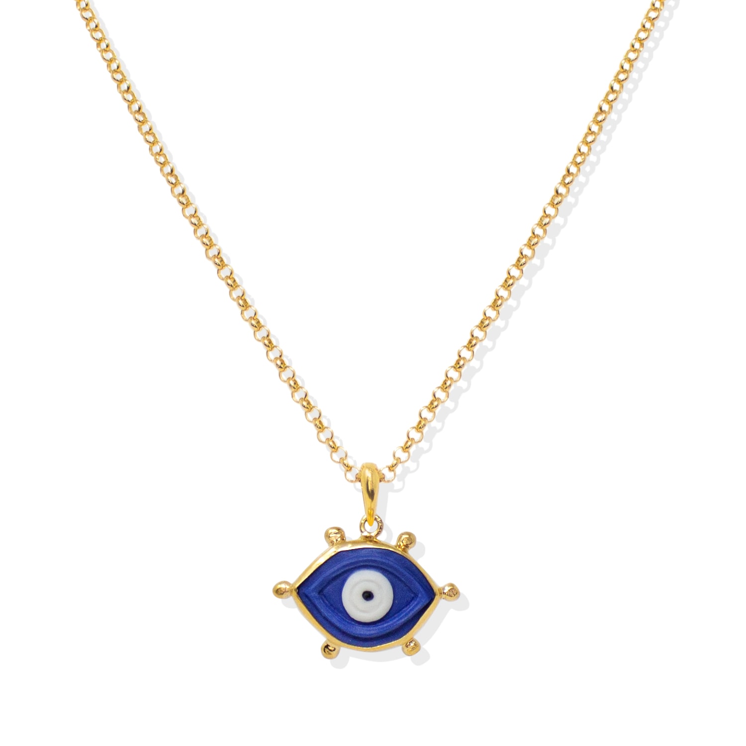 Vintouch Italy Women's Blue / Gold Evil Eye Gold-plated Necklace In Multi