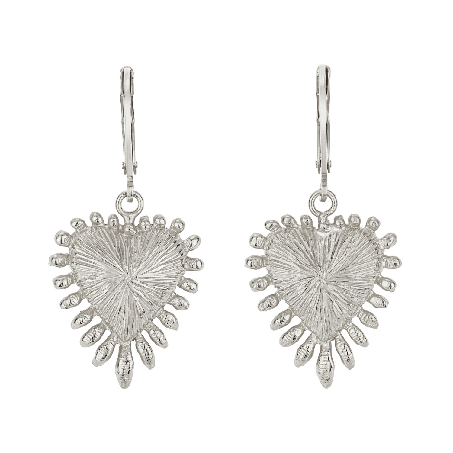 Zoe And Morgan Women's Heart Rays Earrings Silver In Silver