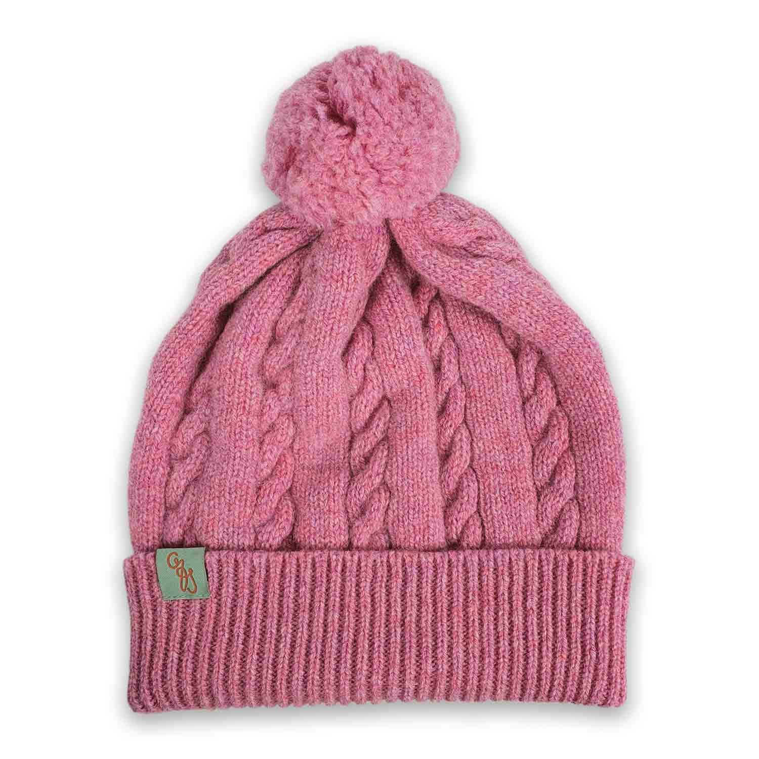 Women’s Pink / Purple Beanies - Cable - Nougat Pink Otto & Spike