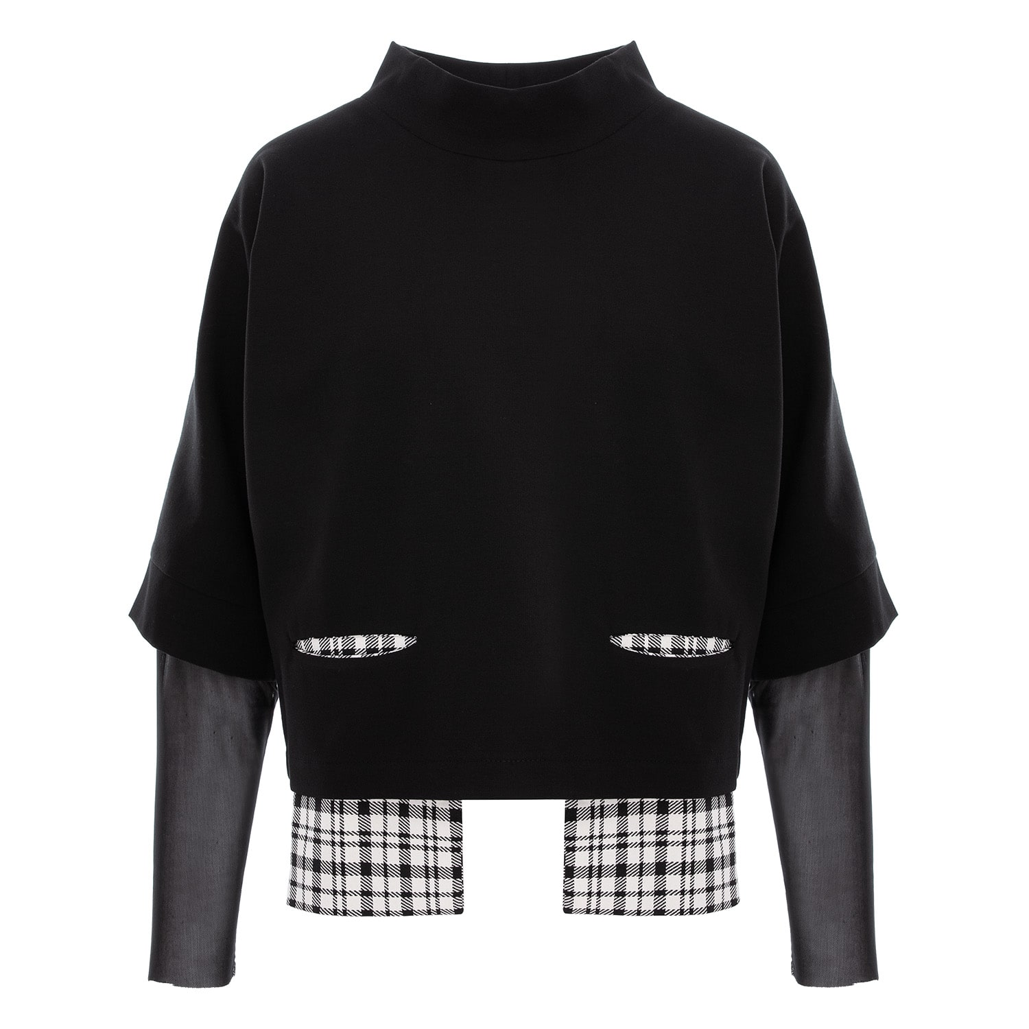 Larisa Dragna Women's Black Midnight Tee Contrast Blouse In Black