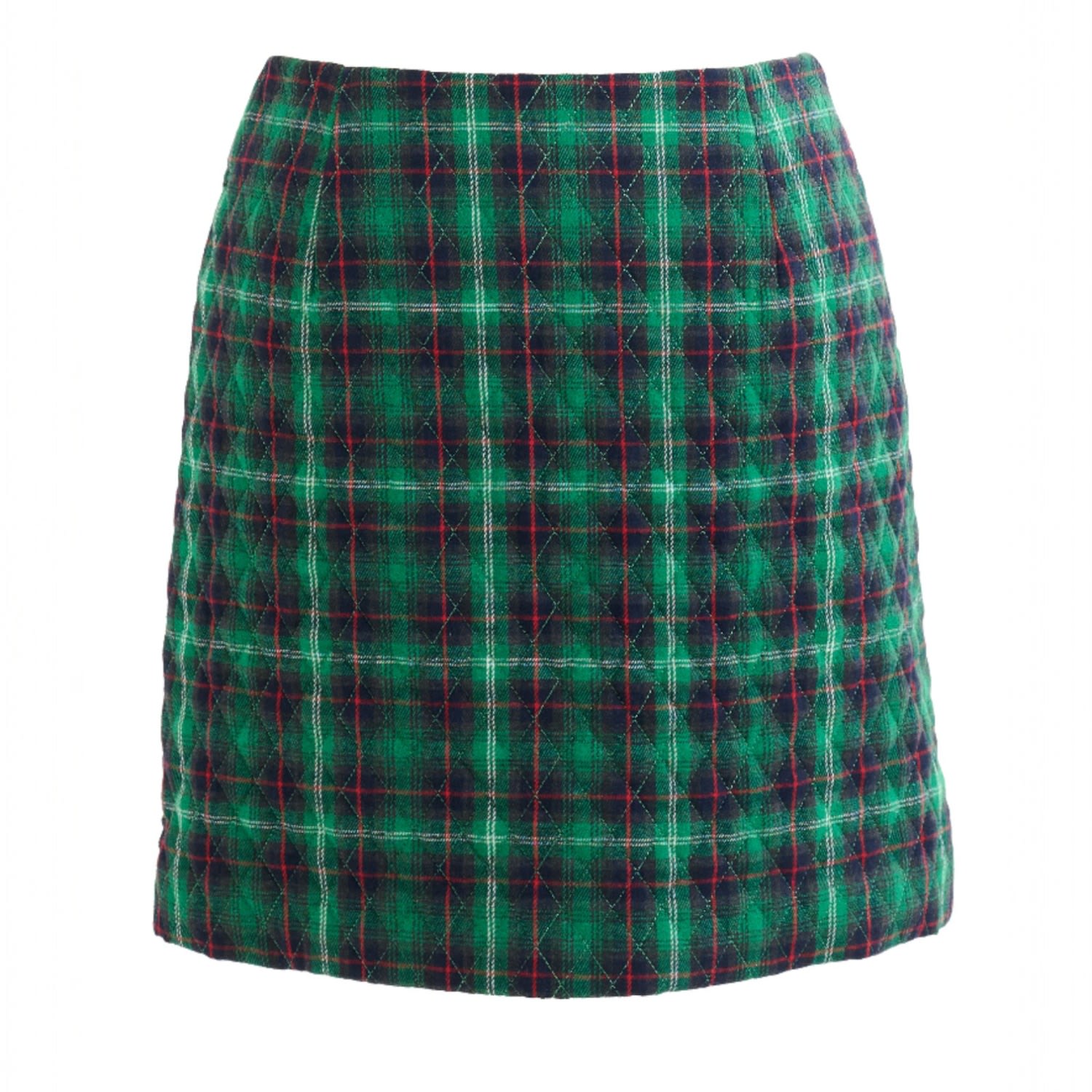 Louche Women's Aubin Winter Check Quilted Mini Skirt – Green In Green