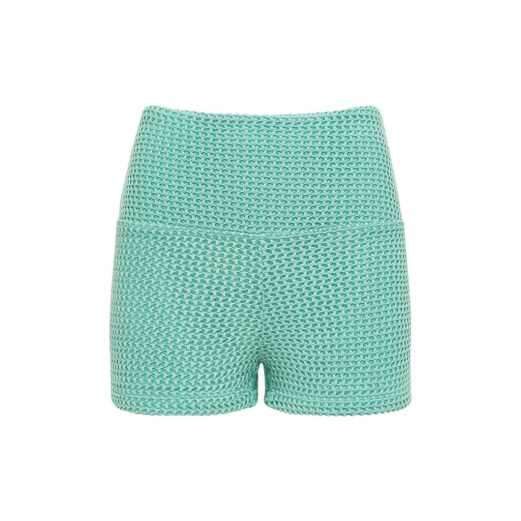 Blue Turquoise Crochet Micro Bike Short Extra Small Montce Swim