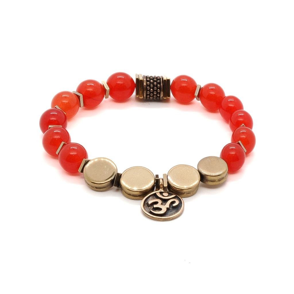 Ebru Jewelry Women's Gold / Red Carnelian Yoga Bracelet