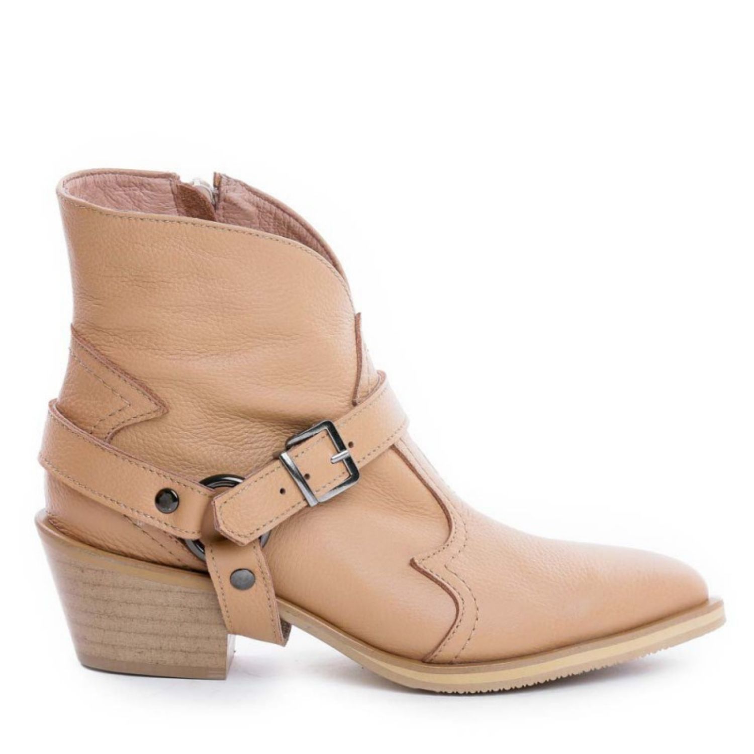 The 5th Element Women's Neutrals Bronx Western Boots – Nude Leather In Neutral