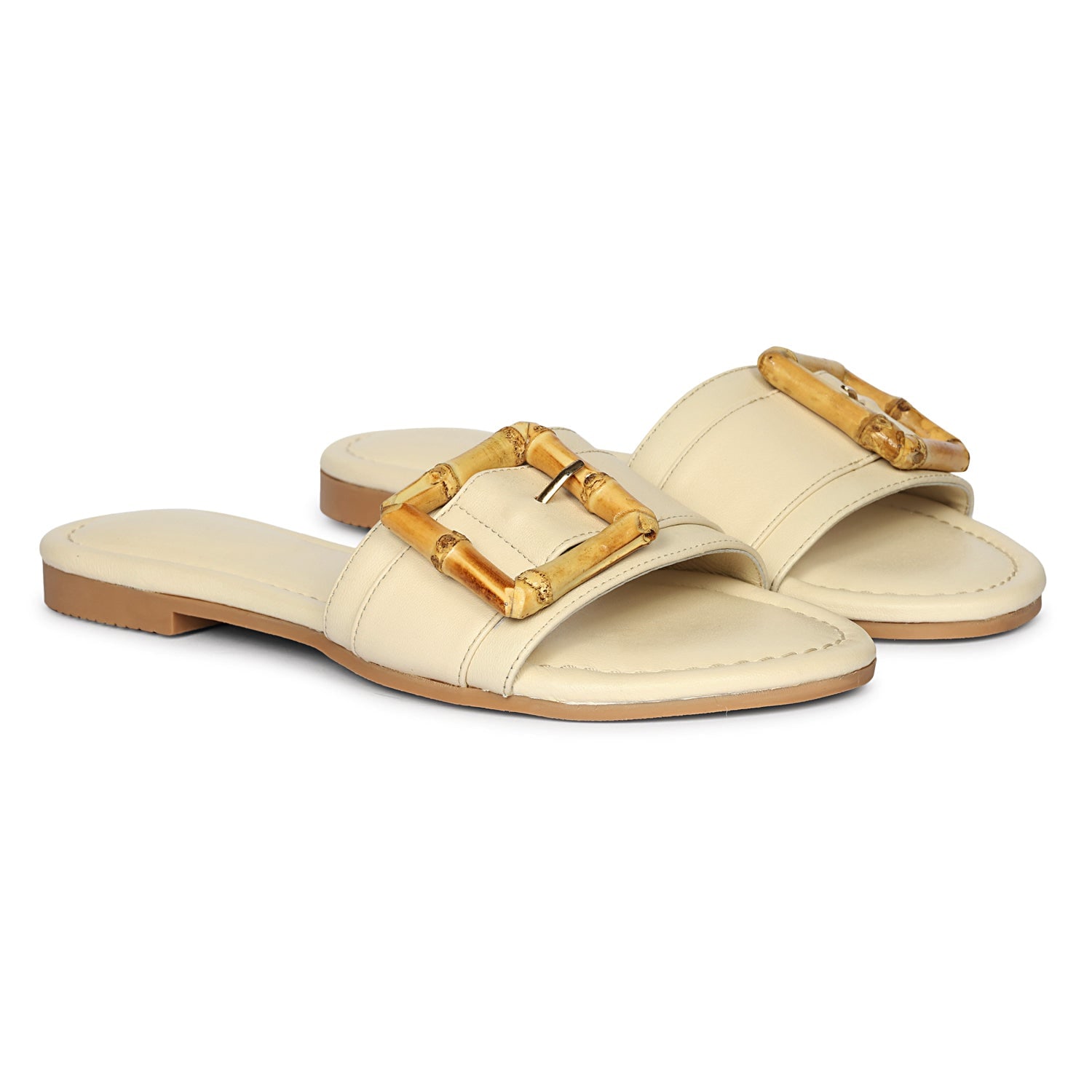 Jelavu Amsterdam Suede Leather Band Slide Sandals In White