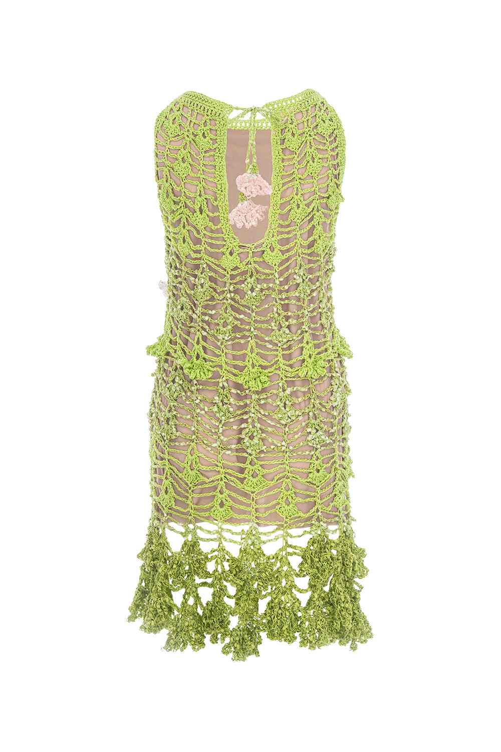 Andreeva Chrysanthemum Mini Crochet Dress - Green
