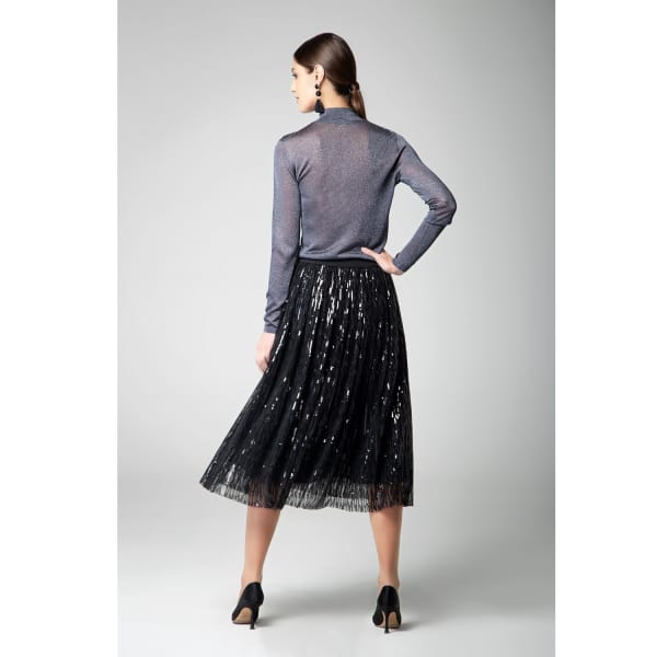 Rumour London Fairy Midi Sequined Skirt In Black In Sequined