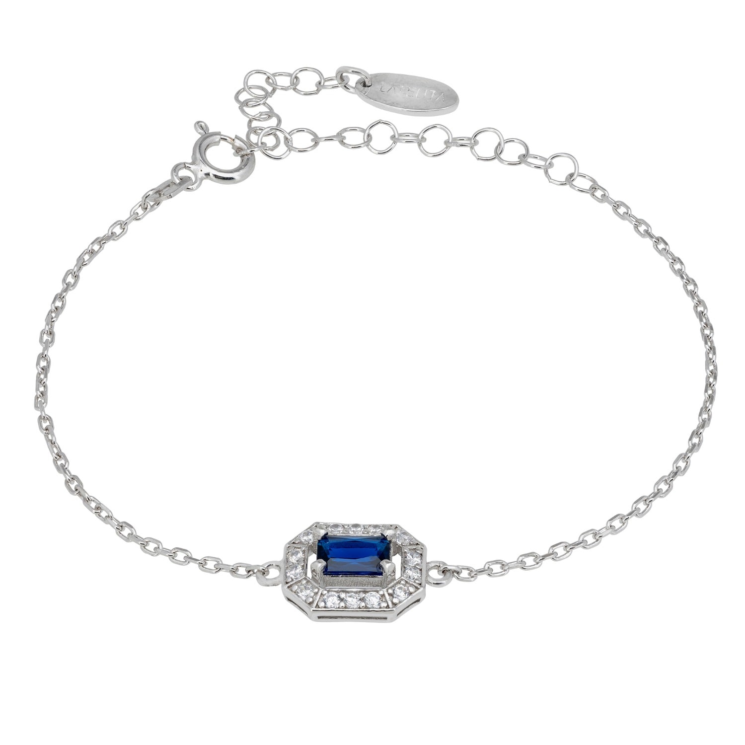 Latelita Women's White / Blue / Silver Whistledown Gemstone Bracelet Sapphire Silver