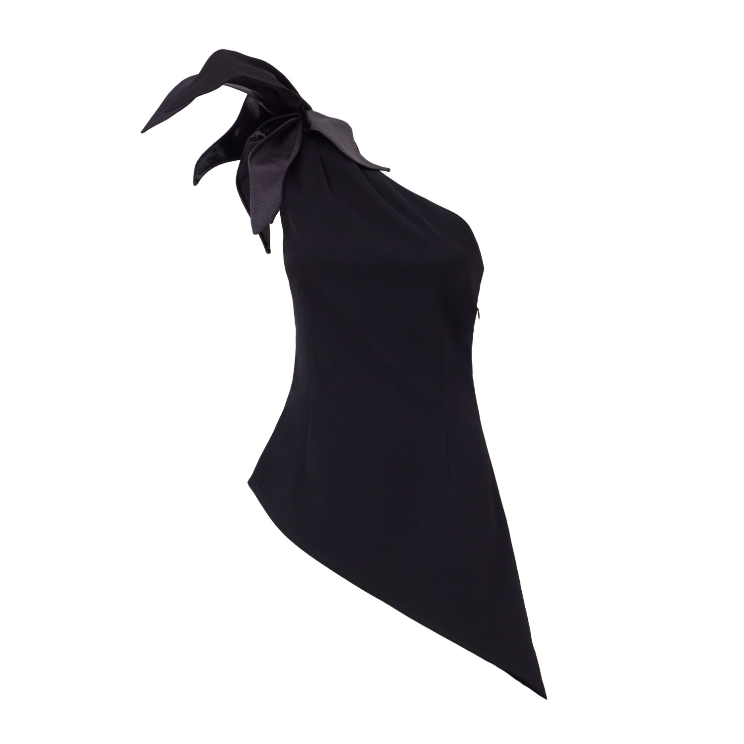 Julia Allert Women's Feminine Asymmetric One-shoulder Blouse Black In Black