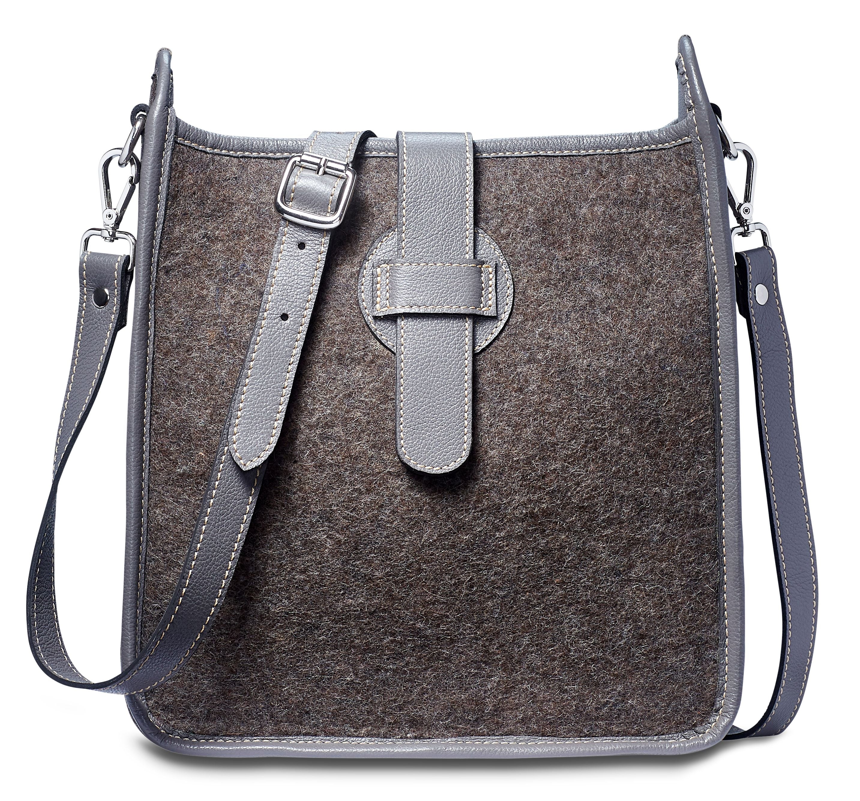 Women’s Bailey Crossbody - Wool Blend - Grey Leather Modus Rio