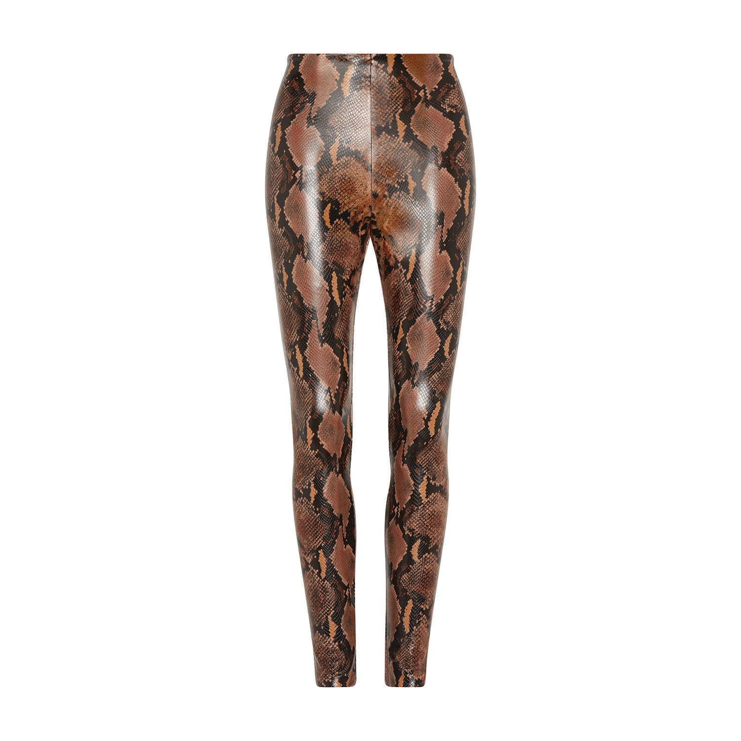 Women’s Brown Commando Faux Leather Control Smoothing Legging, Tawny Python S