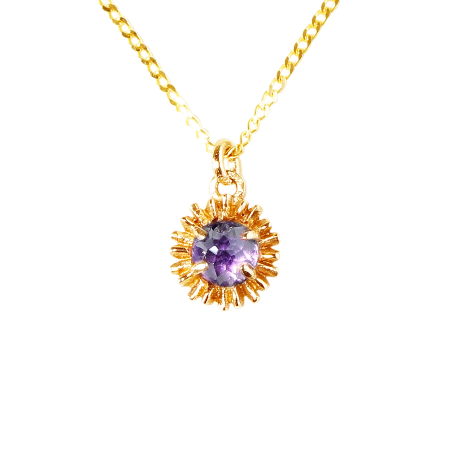 Women’s Dahlia Bud Amethyst Necklace - Gold Lee Renee