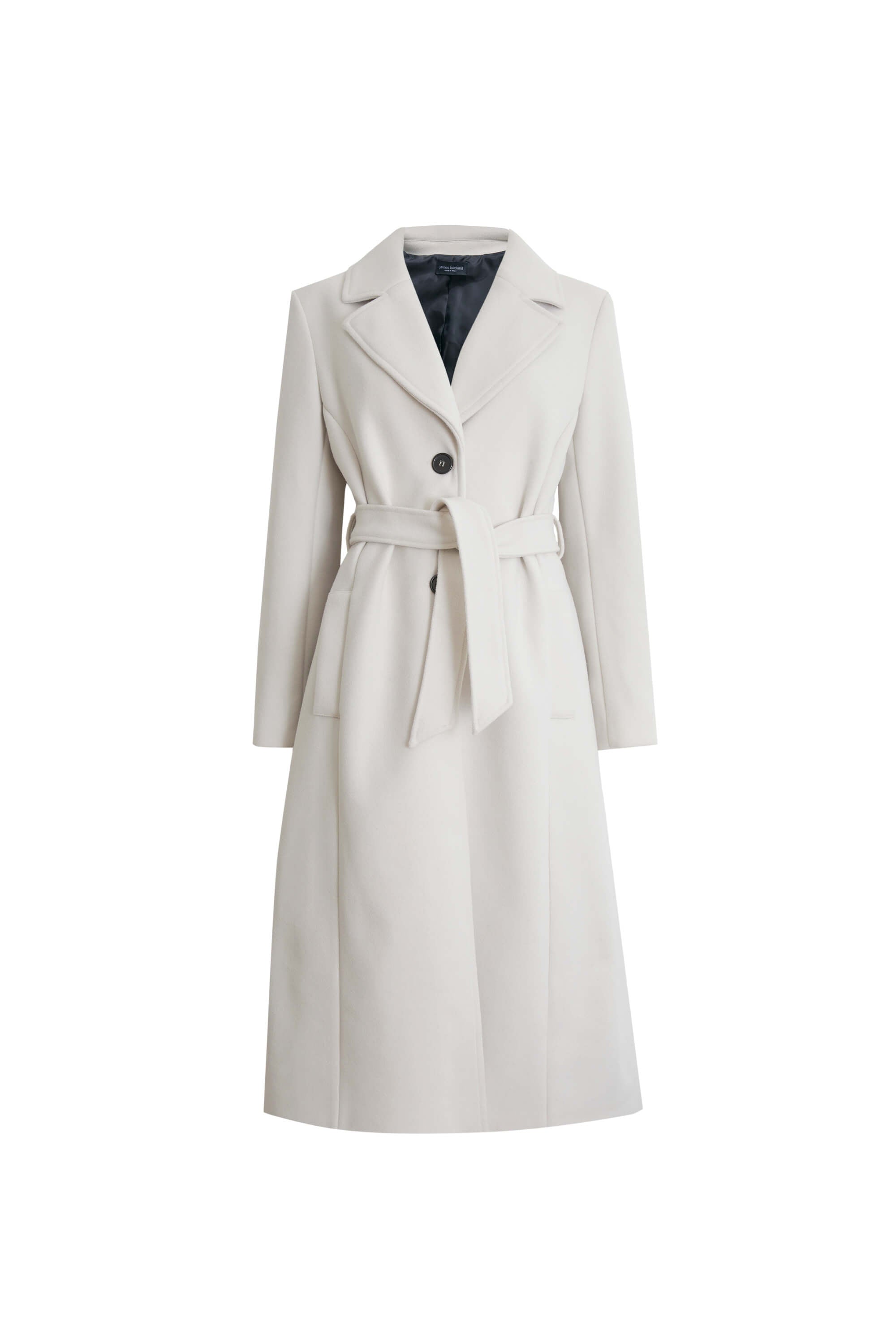 James Lakeland Women's Three Buttons Belted Coat In White