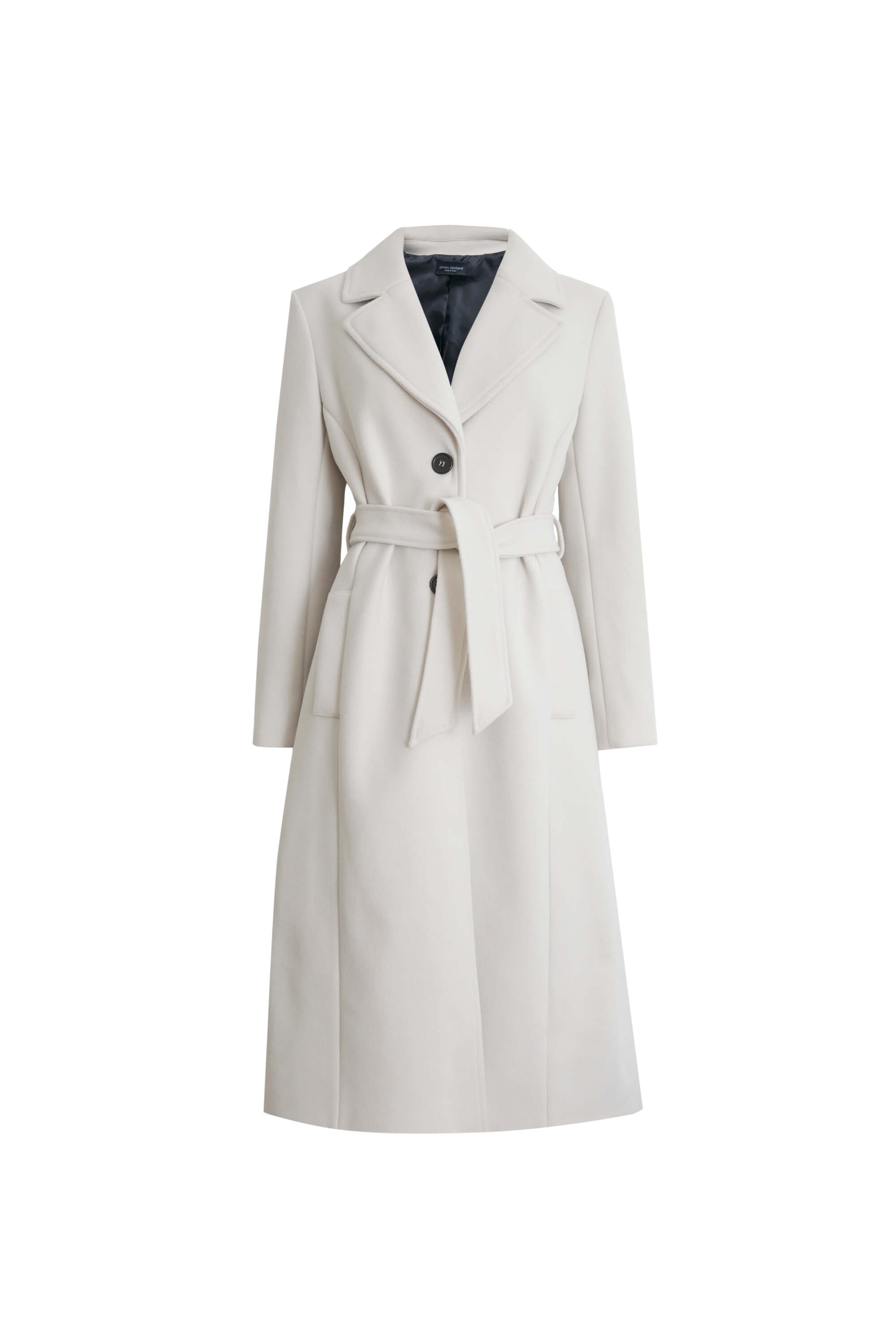 Women’s Three Buttons Belted Coat In White Extra Large James Lakeland