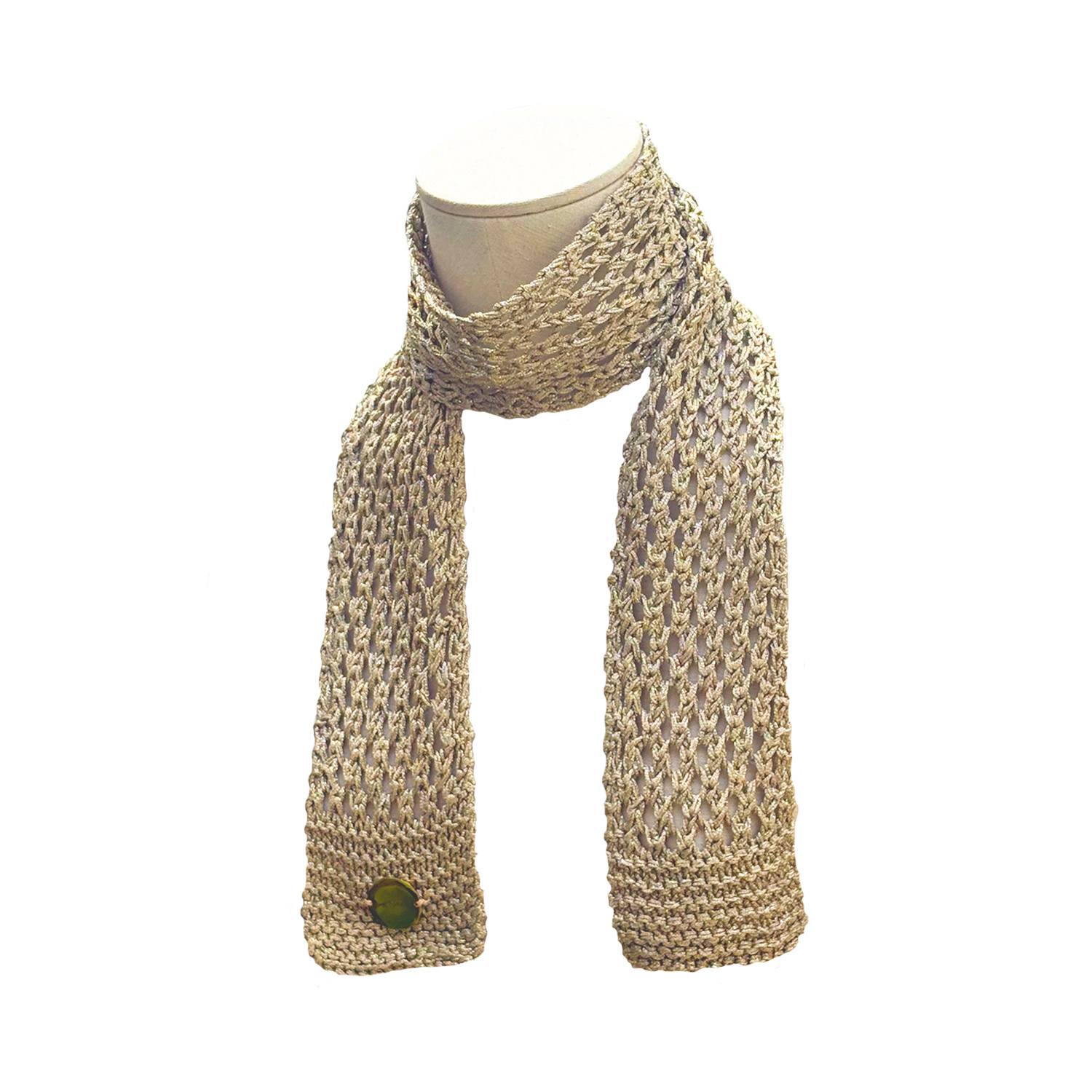 Hilo De Mar Women's Two In One Handknitted Scarf & Belt - Gold