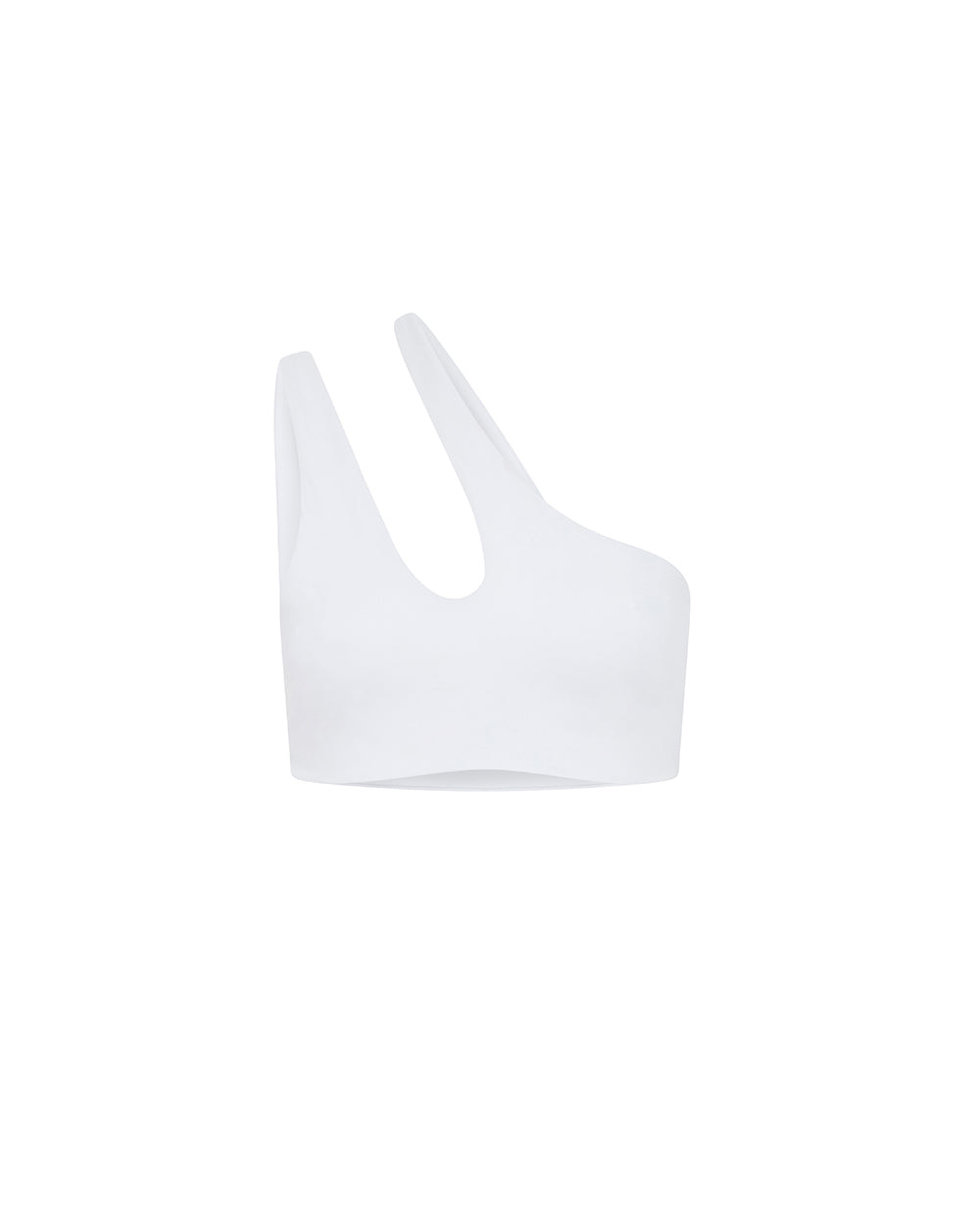 Let's Swim One-shoulder Bikini Top In White