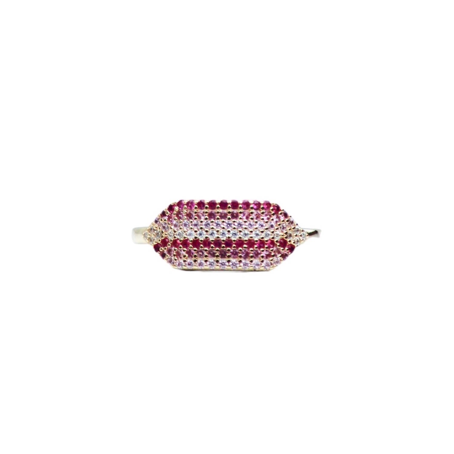 Women’s Pink / Purple Zaza Stripe Ring- Pink Native Gem