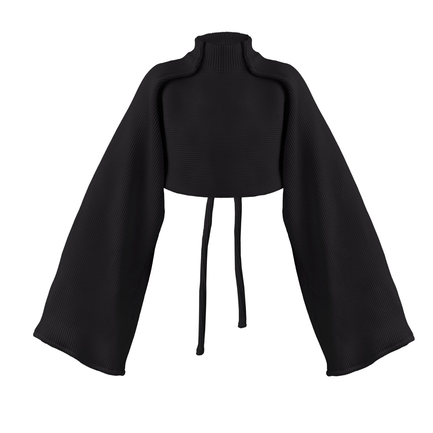 Kargede Women's Black Rib Knit Sweater – Oversized Fit, Cropped Length In Black