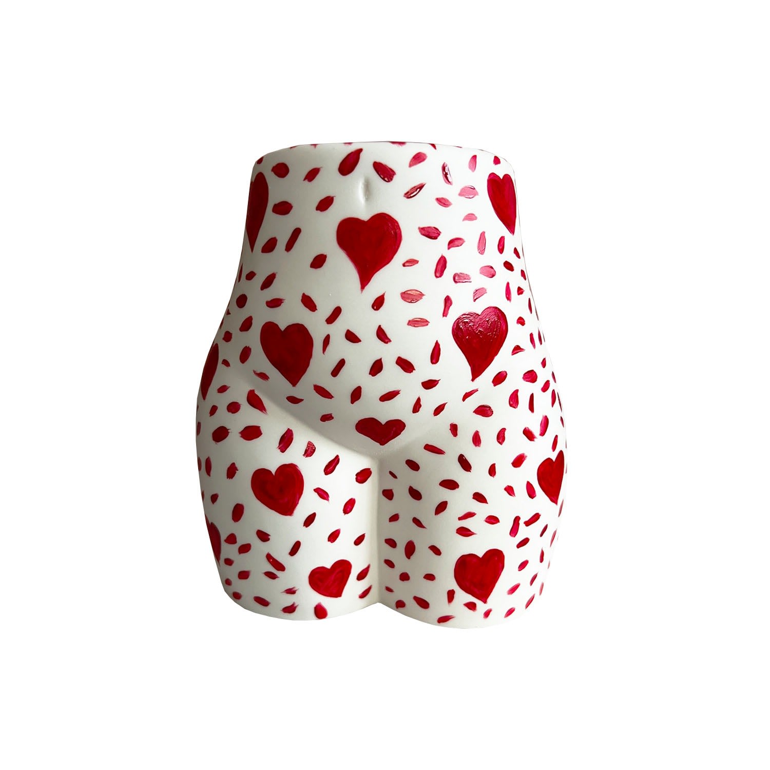 Quillattire White / Red White Heart Booty Vase In Red