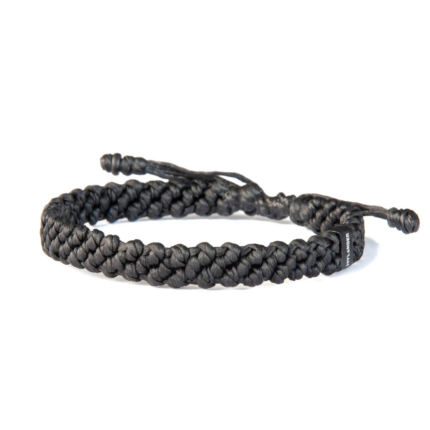 Men’s Chunky Black Rope Bracelet Waxed Cord & Stainless Steel - Black Harbour Uk Bracelets