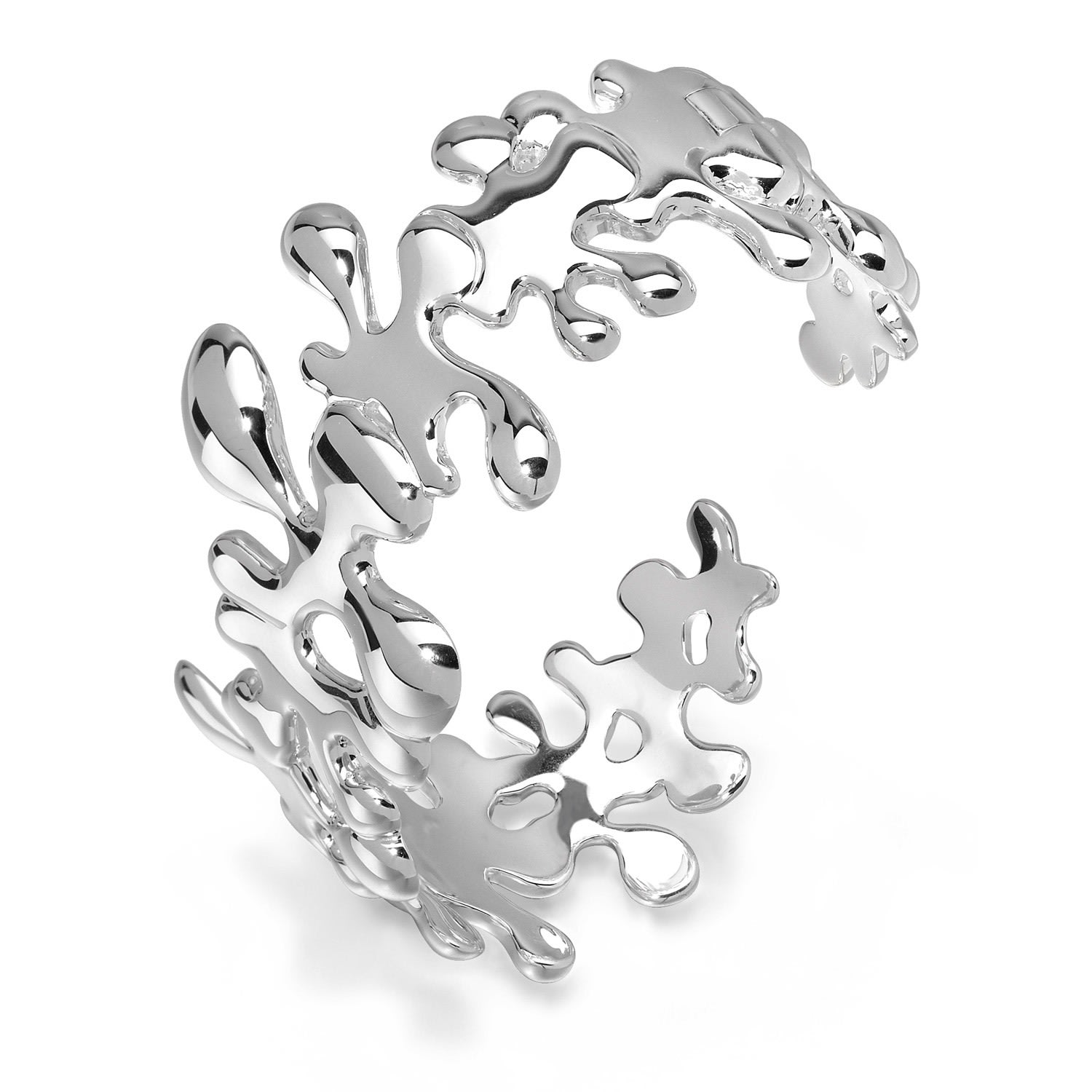 Lucy Quartermaine Women's Sterling Silver Splash Hinged Bangle