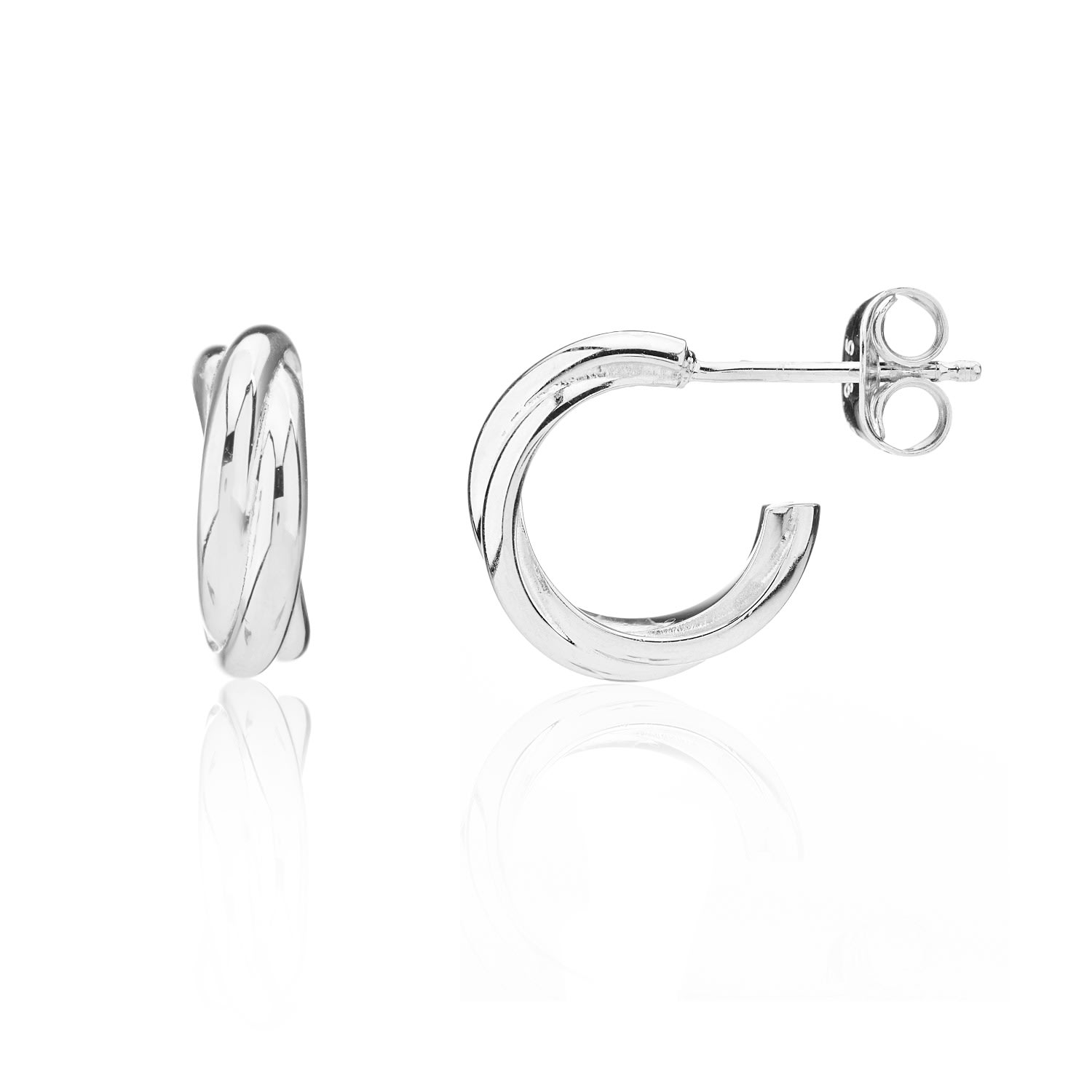 Auree Jewellery Women's Knightsbridge Mini Sterling Silver Triple Hoop Earrings In Gray