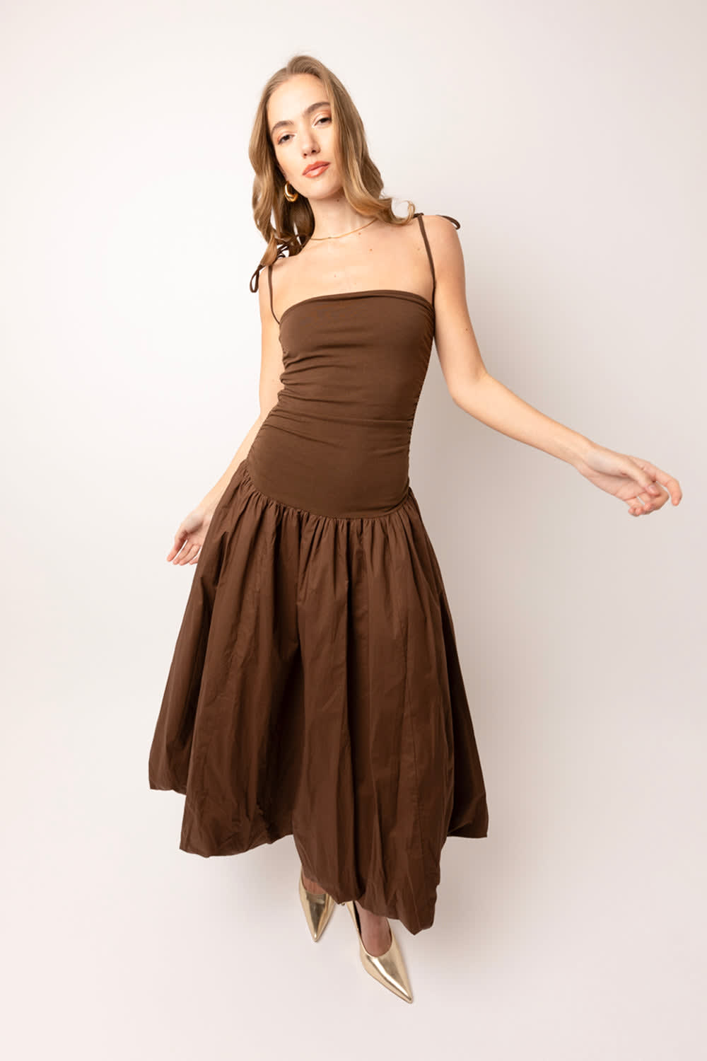 brown puffball dress Brown Puffball Mini Dress  Another Girl