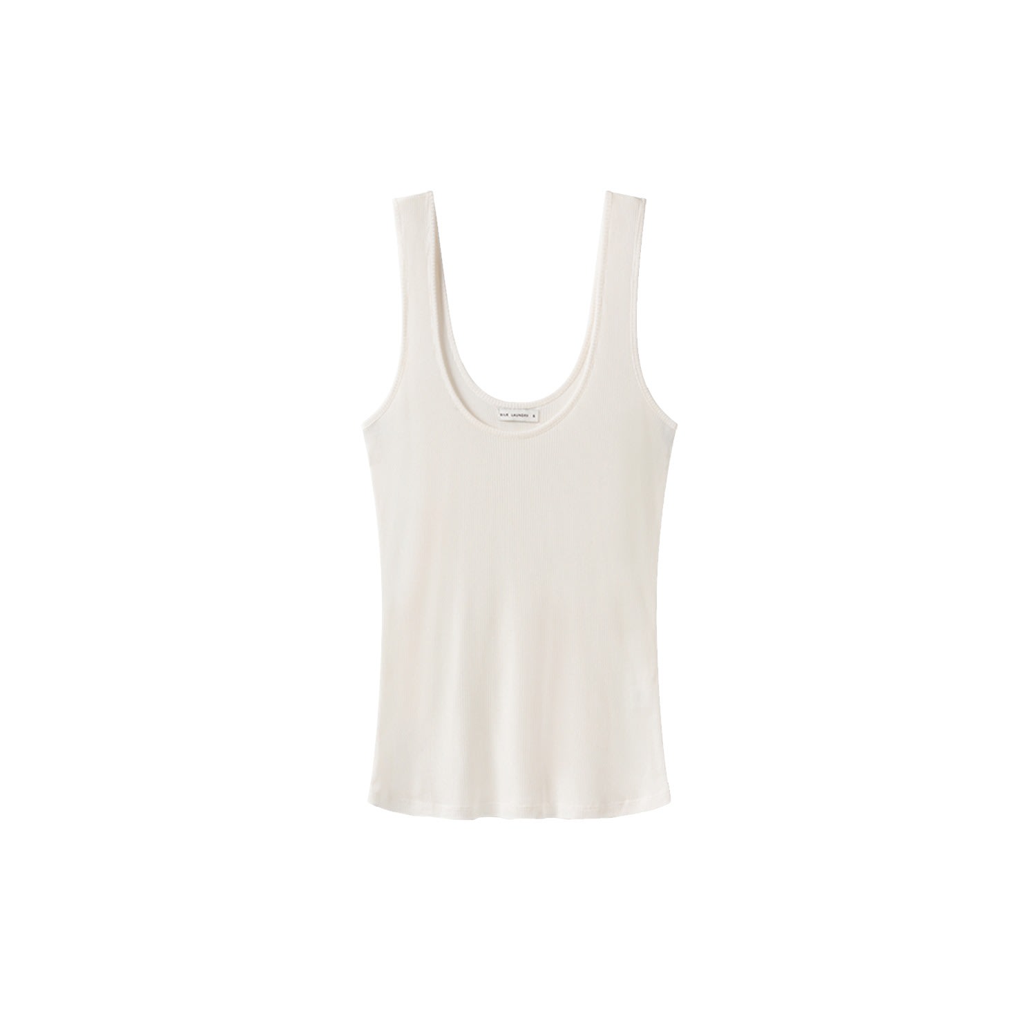 Women’s Ribbed Tank White Medium Silk Laundry