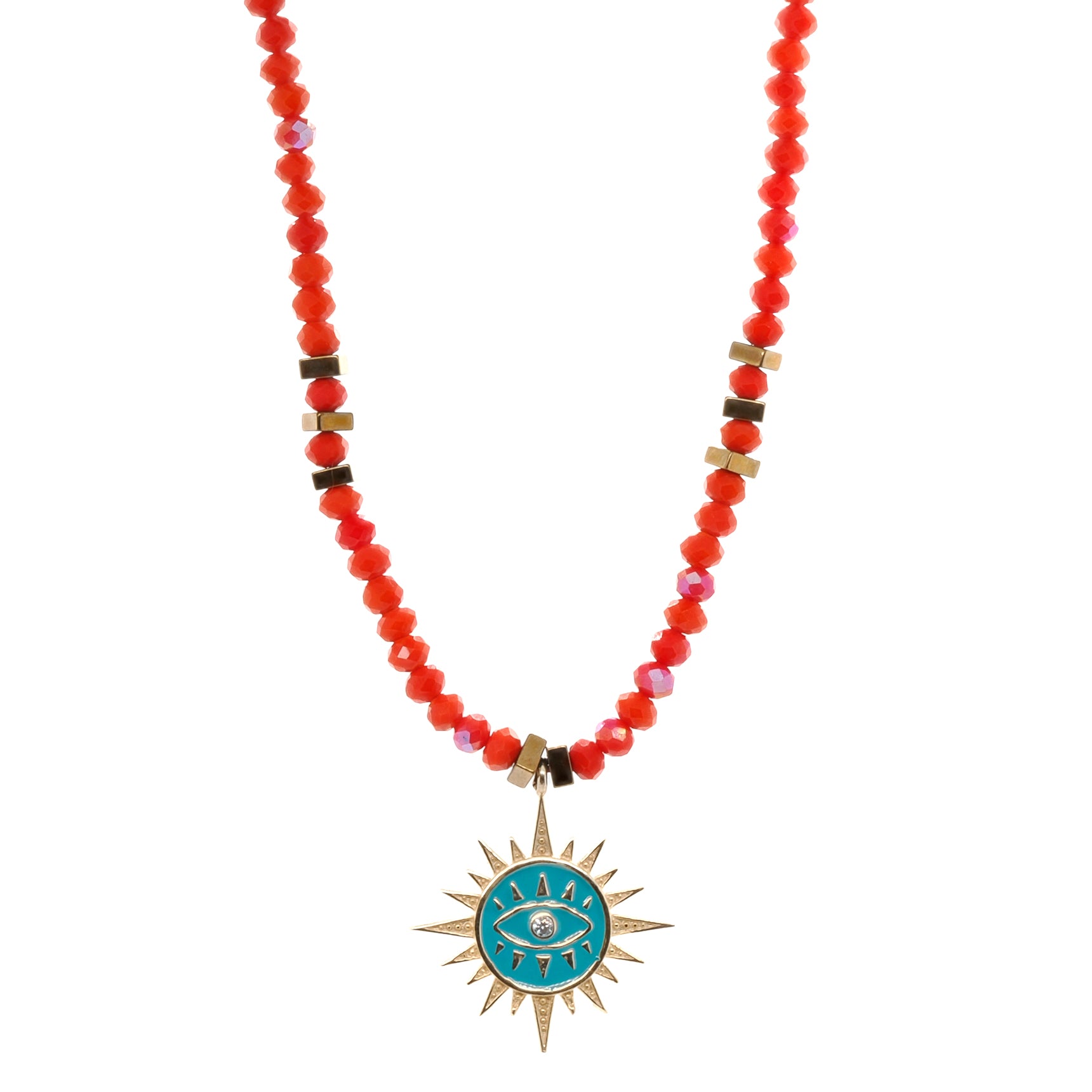 Sunshine Evil Eye Necklace by Ebru Jewelry