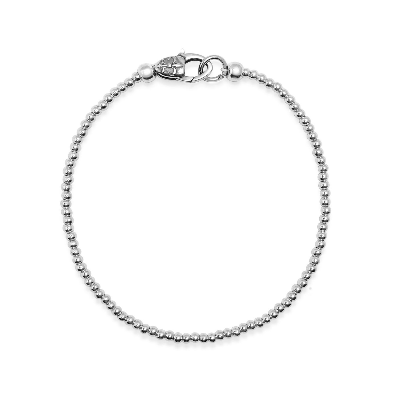 Nialaya Men's Sterling Silver Beaded Bracelet