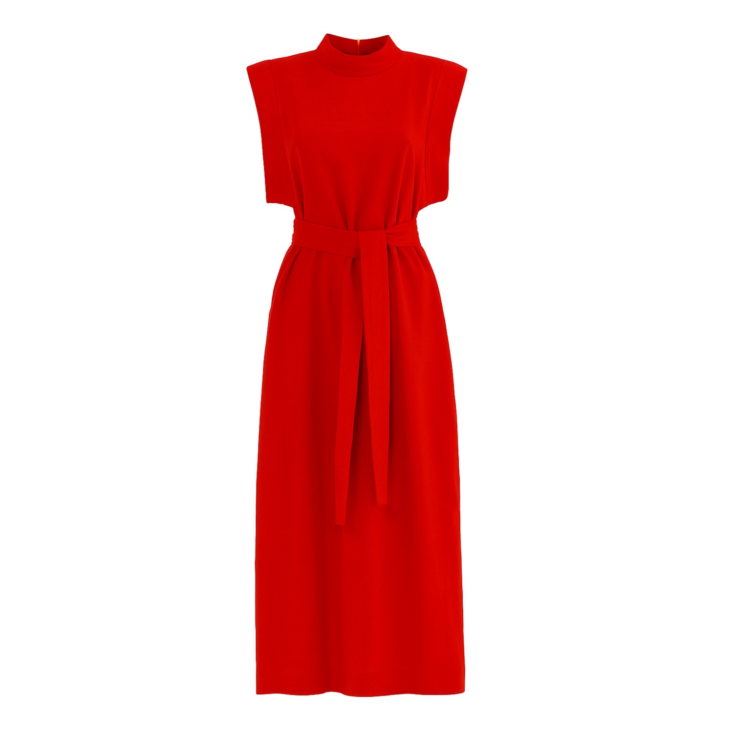 Julia Allert Women's Stylish Straight Dress With Belt Red In Red