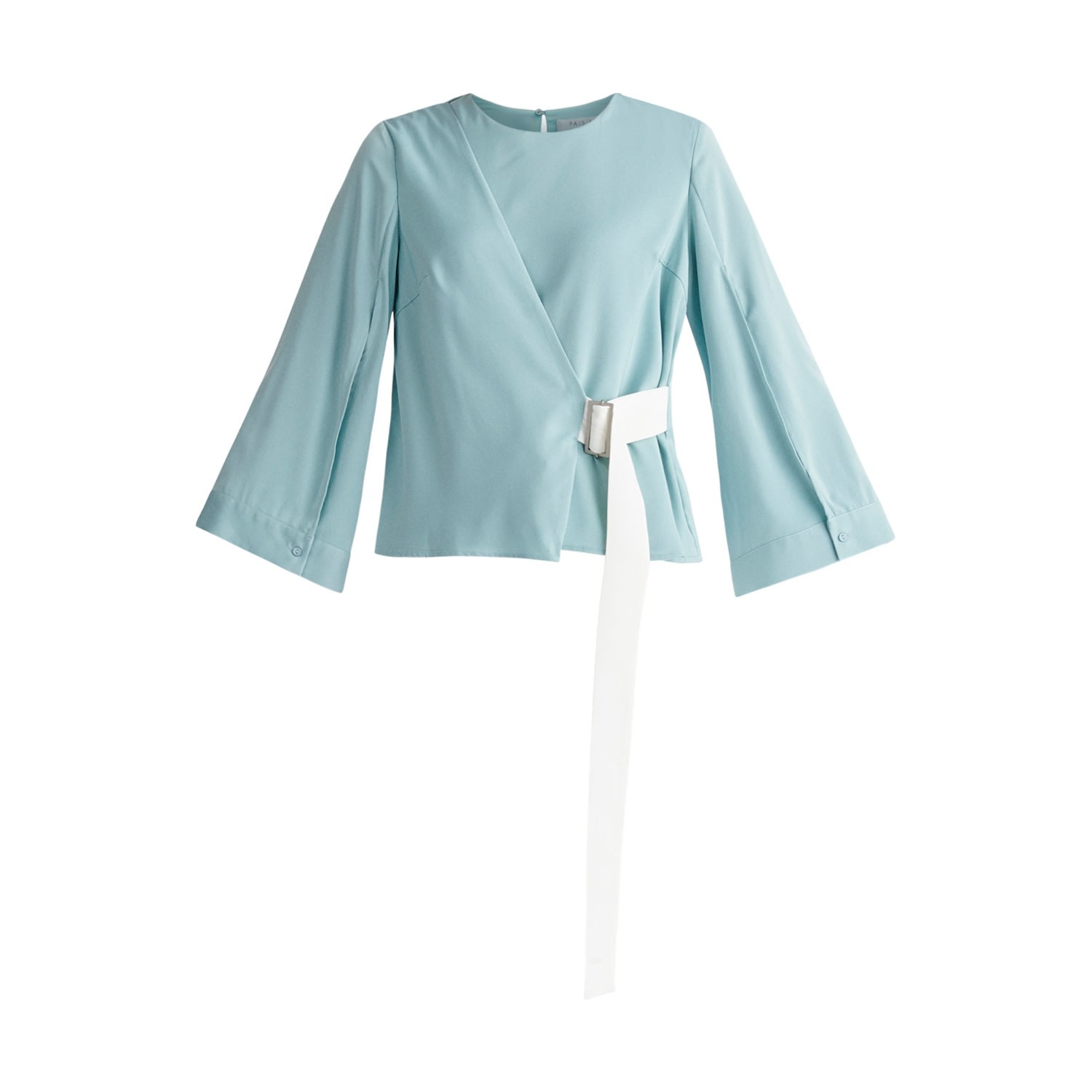 Women’s Blue Wrap Top With Cape Sleeves - Teal Xxs Paisie