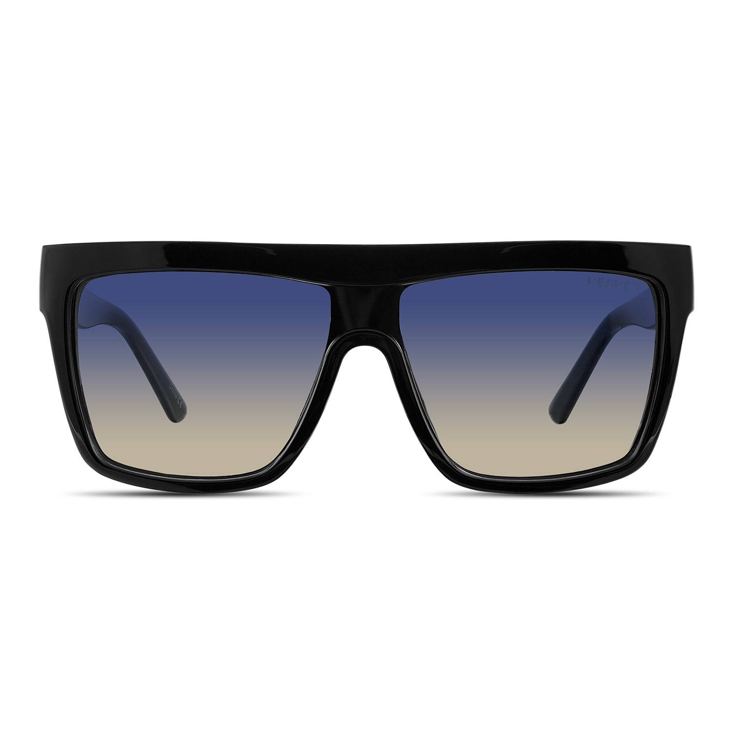 Velvet Eyewear Women's  Square Sunglass Style - Melania - Black