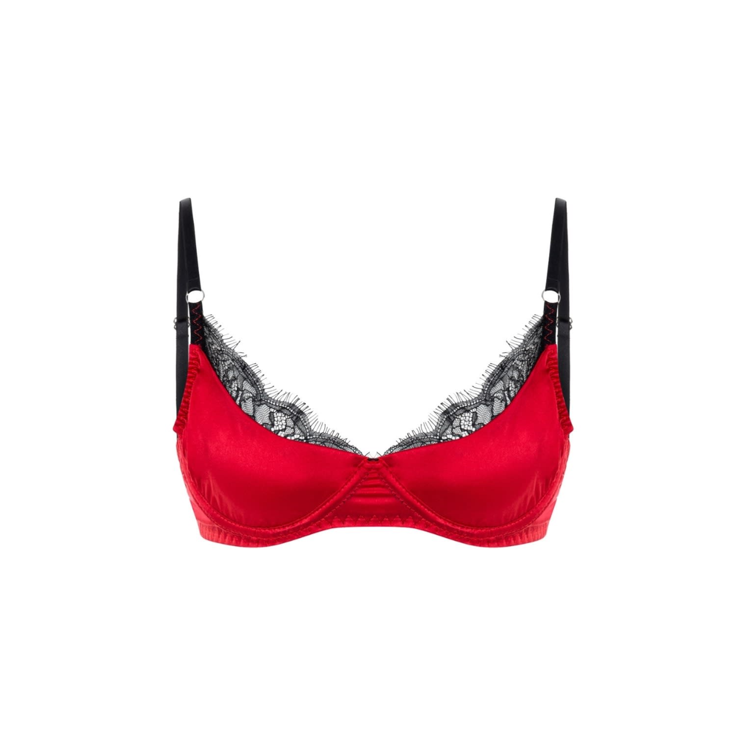 Mers Silk Women's Hera Red Silk&lace Bra