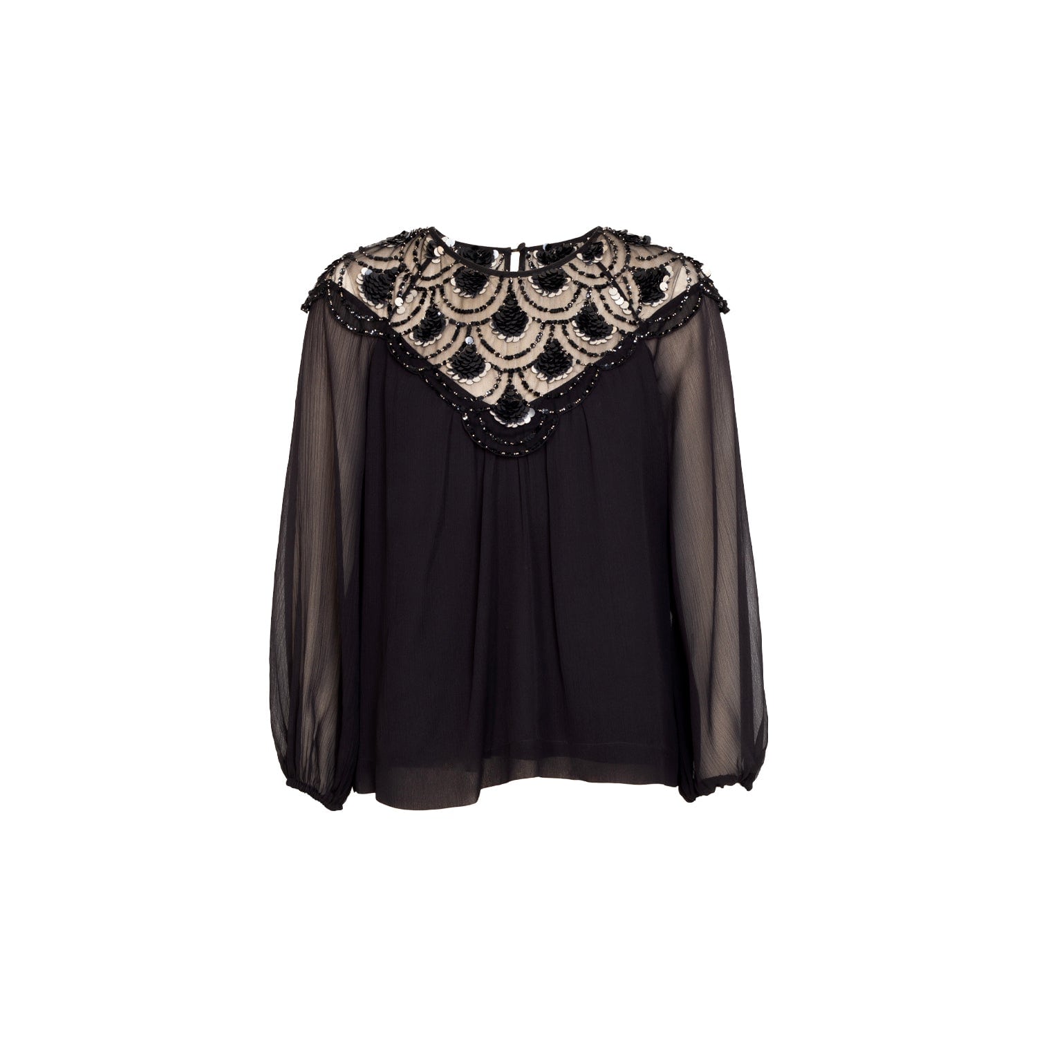 Rose & Nancy Women's Black Bea Sequin Blouse In Black