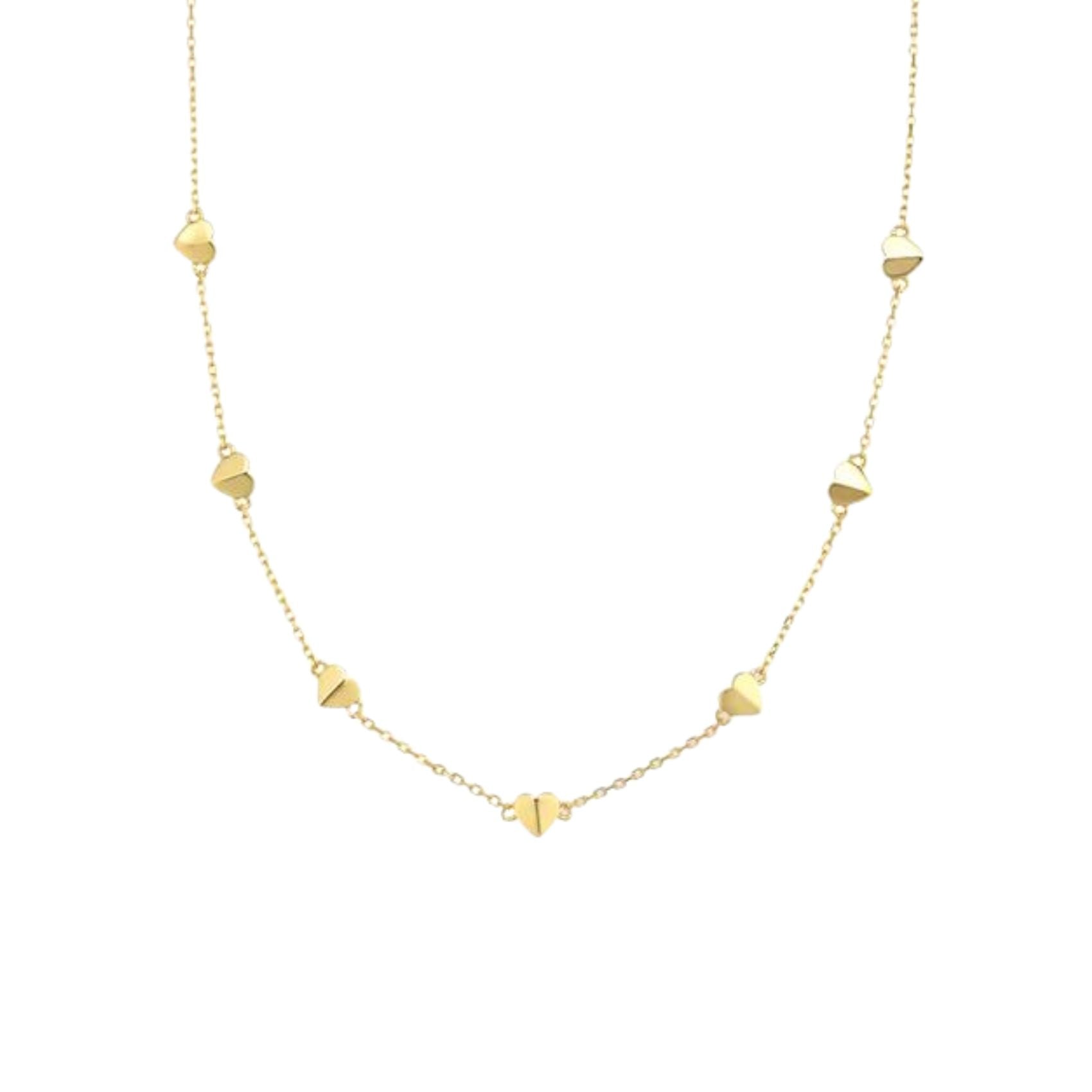 Nazzar Women's Gold Heart Station Necklace