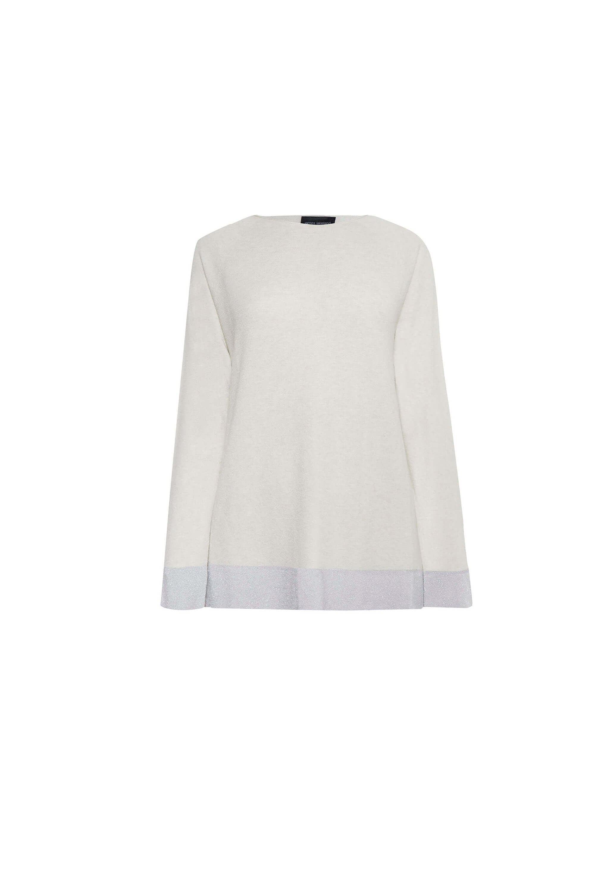 Women’s Lurex Detail Jumper White Medium James Lakeland