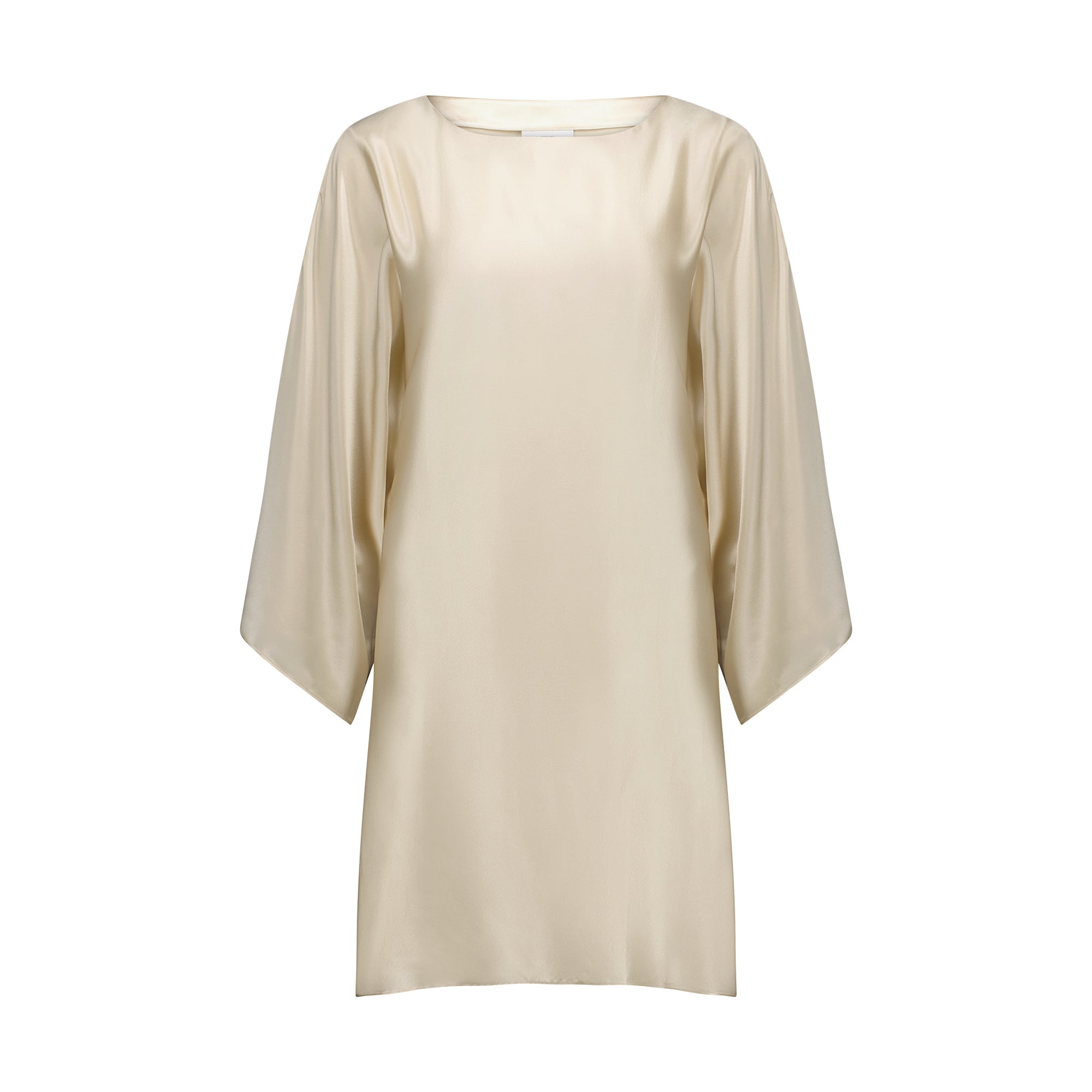 Women’s Neutrals Parvati Pure Silk Kaftan Dress Champagne Medium Mera Silk