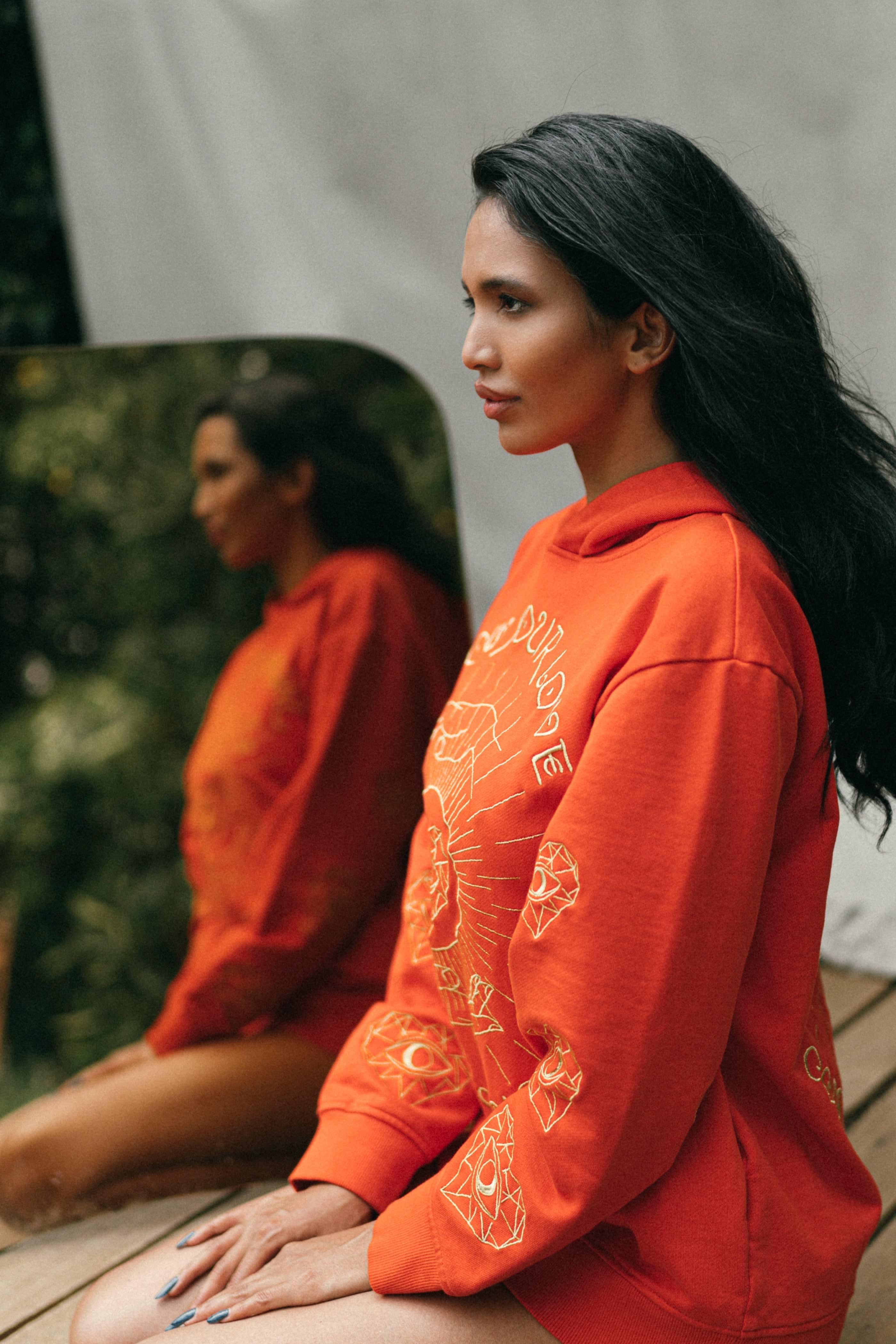 Black and orange designer hoodie store