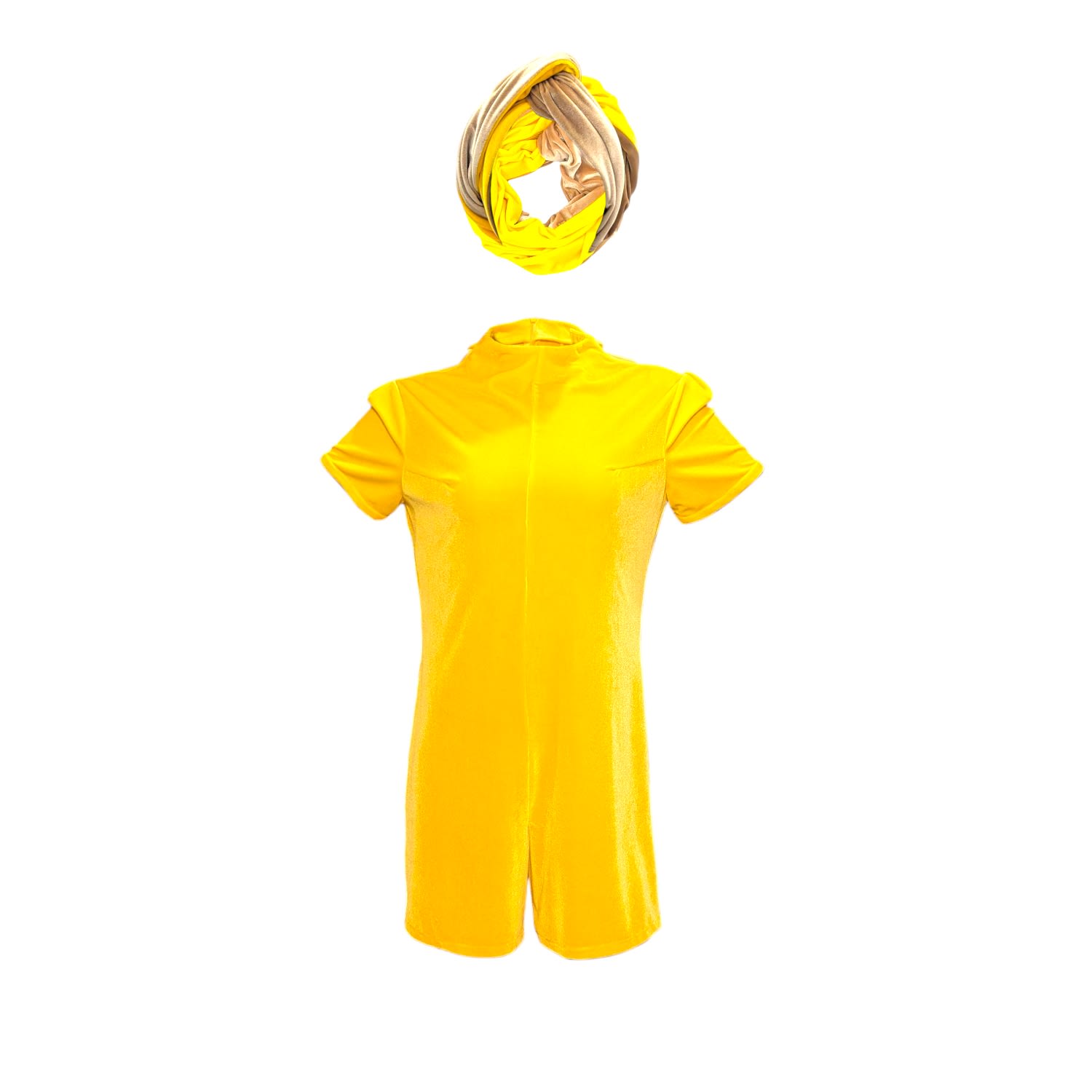 Julia Clancey Women's Yellow Bae Sunshine Velour Hot Pant Jumpsuit Set In Yellow
