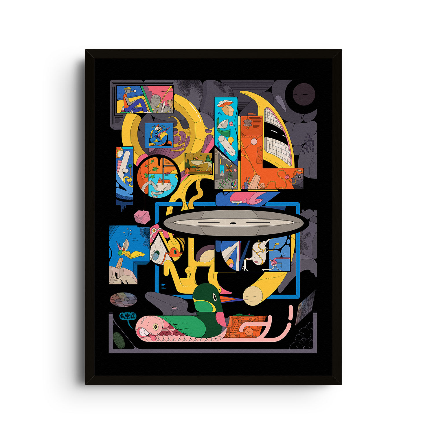East Side Studio London Black Ratatatt - Giclee Fine Art Print - Small In Black